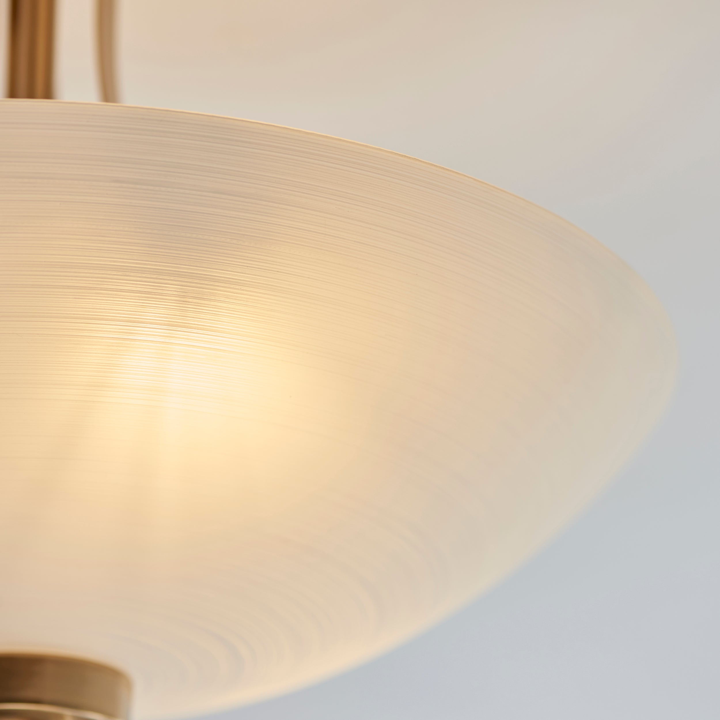 Endon Welles 3 Light Flush - Brushed Aged Brass Plate & White Glass