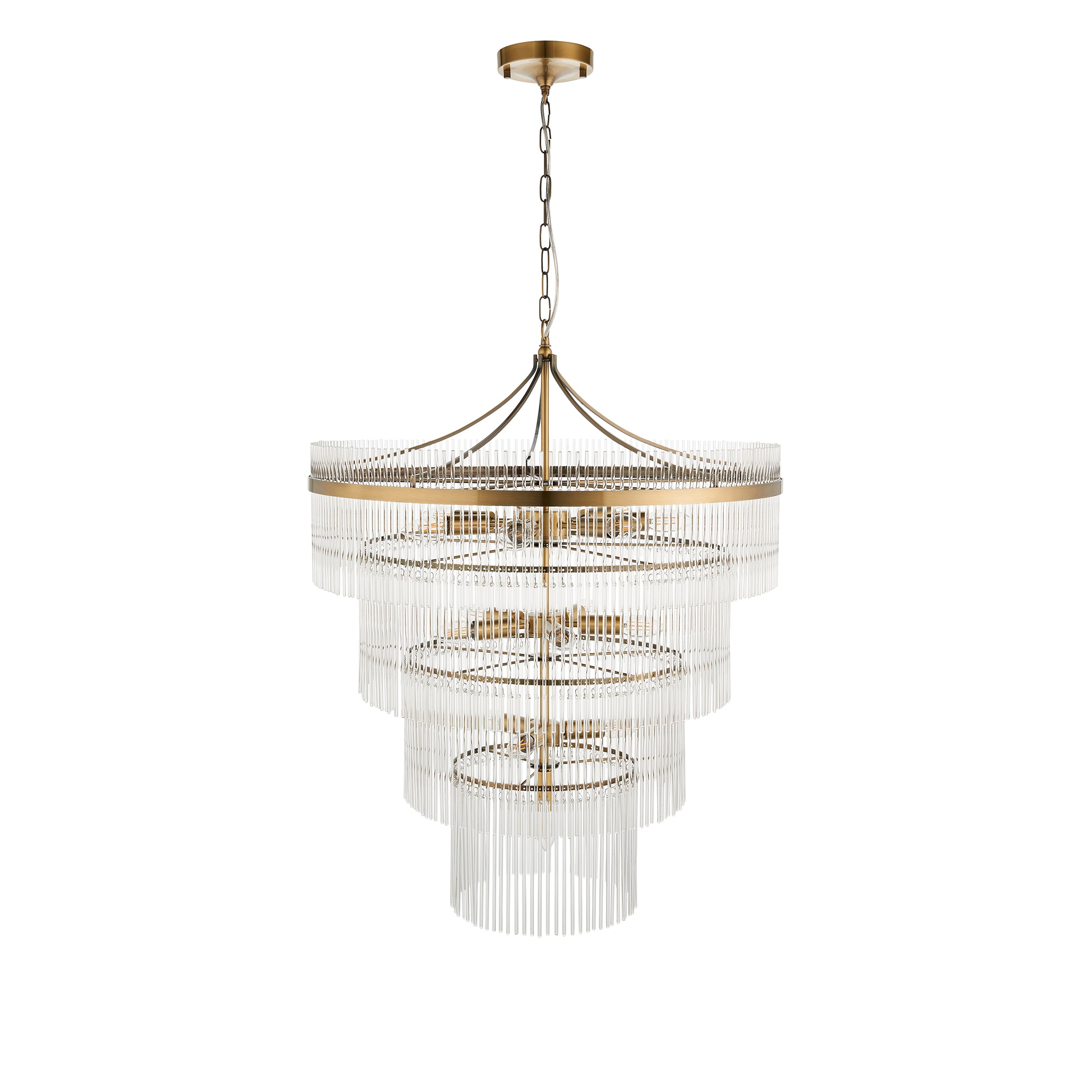 Endon Marietta 16 Light Pendant - Antique Brass Plate & Clear Glass