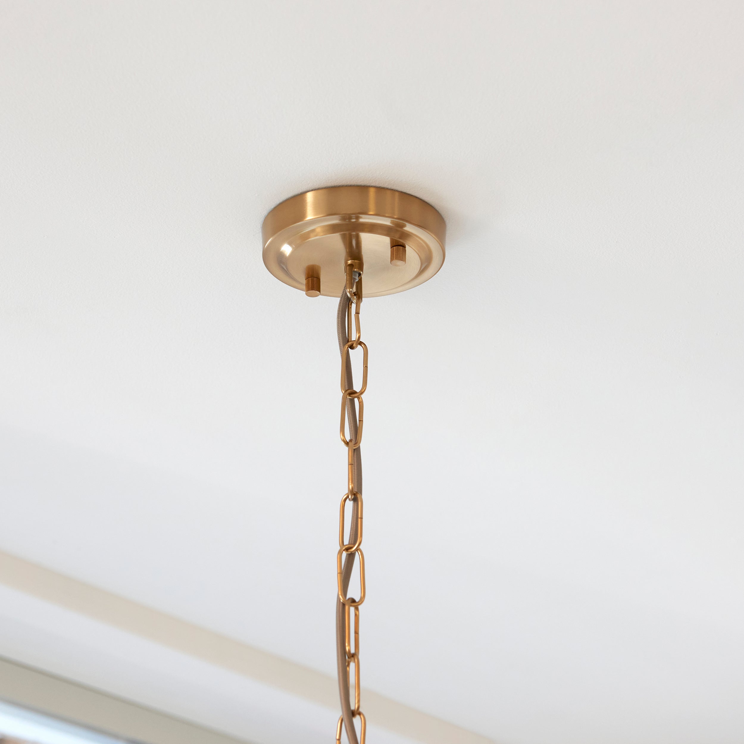 Endon Harlow Single Light Pendant - Brushed Aged Brass Plate & Clear Glass