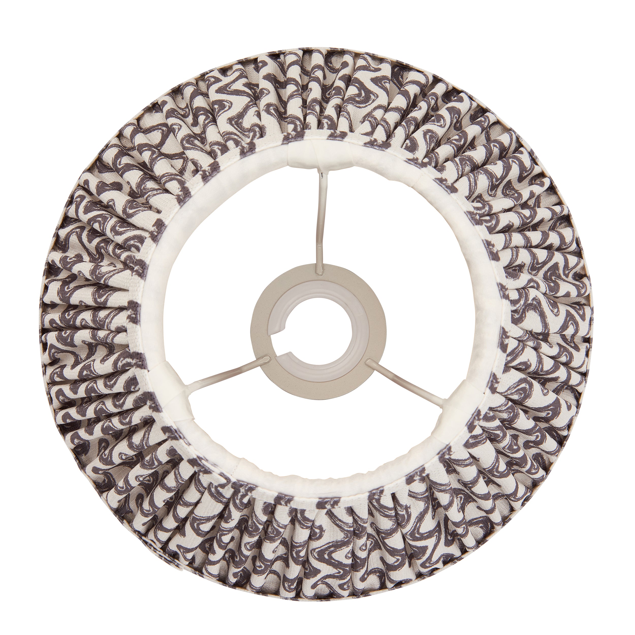 Endon Ripple Single Light Shade 25cm - Pearl Grey Fabric