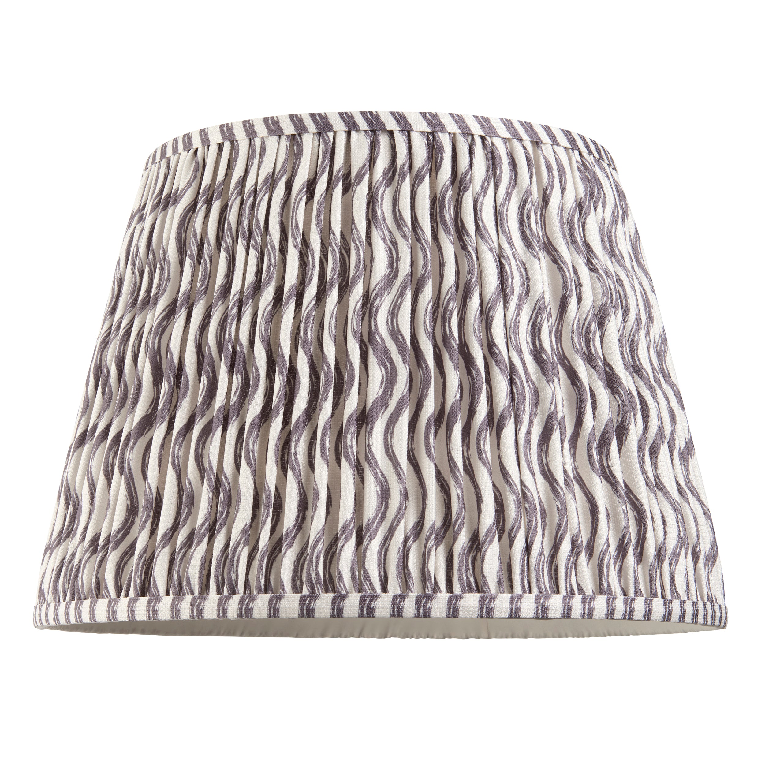 Endon Ripple Single Light Shade 40cm - Pearl Grey Fabric