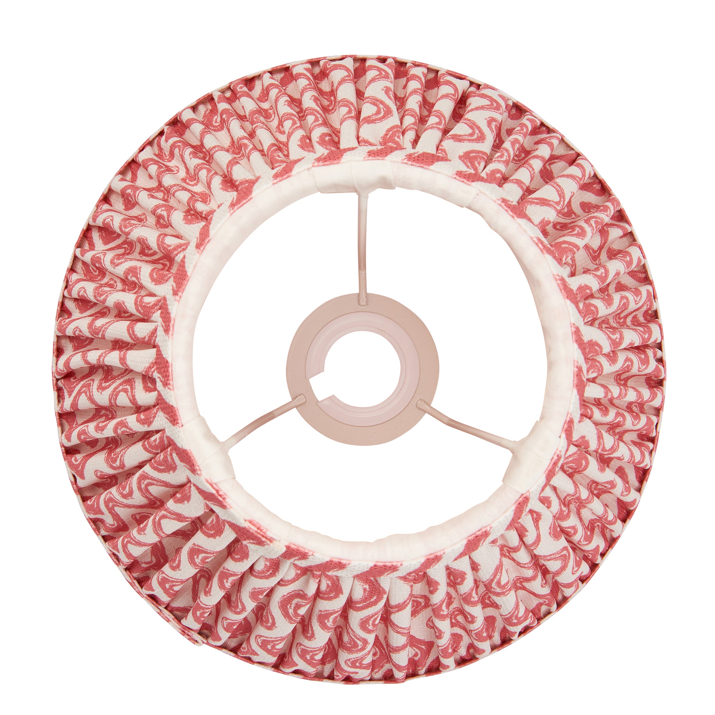 Endon Ripple Single Light Shade 25cm - Coral Pink Fabric