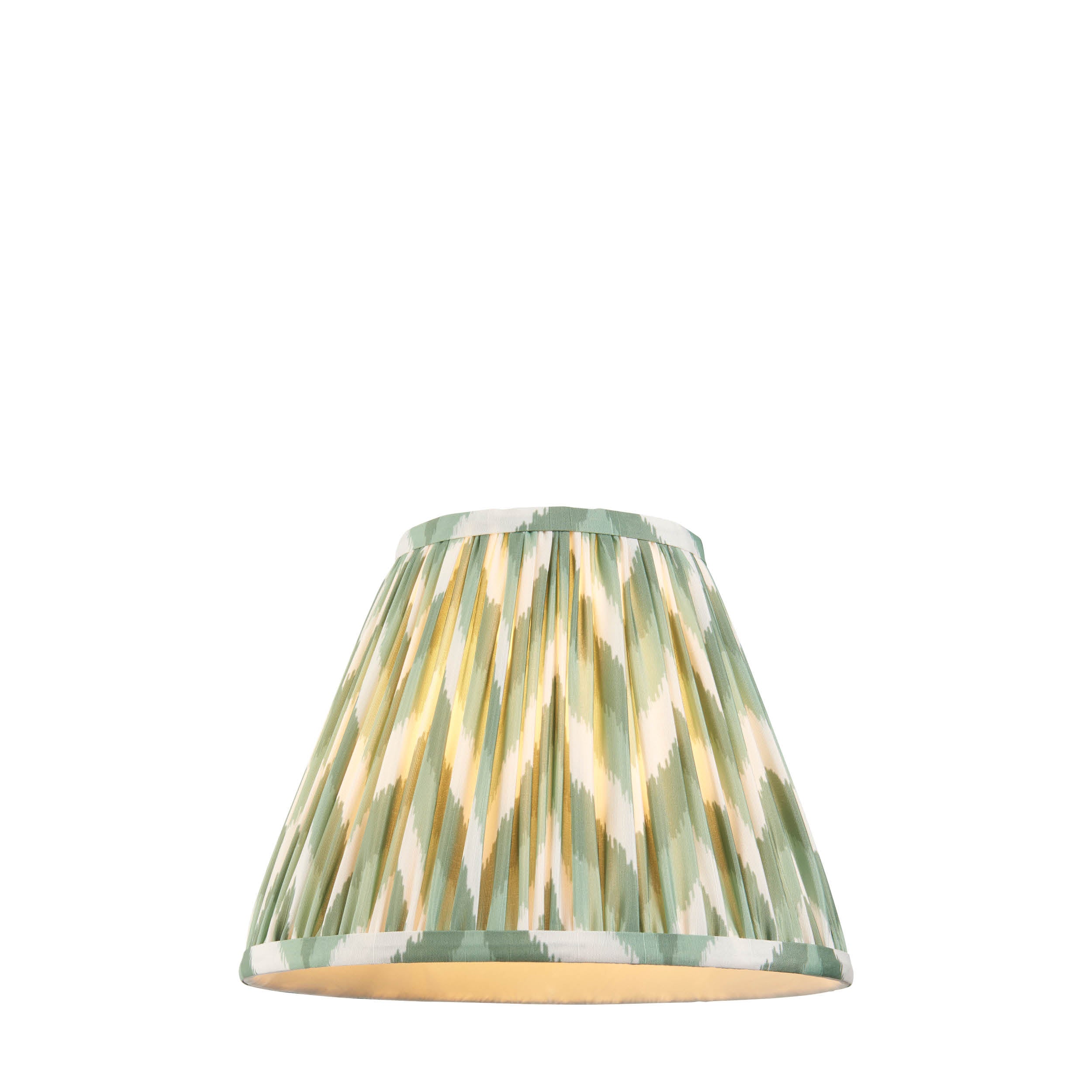 Endon Zigzag Single Light Shade 25cm - Cotswold Green Fabric