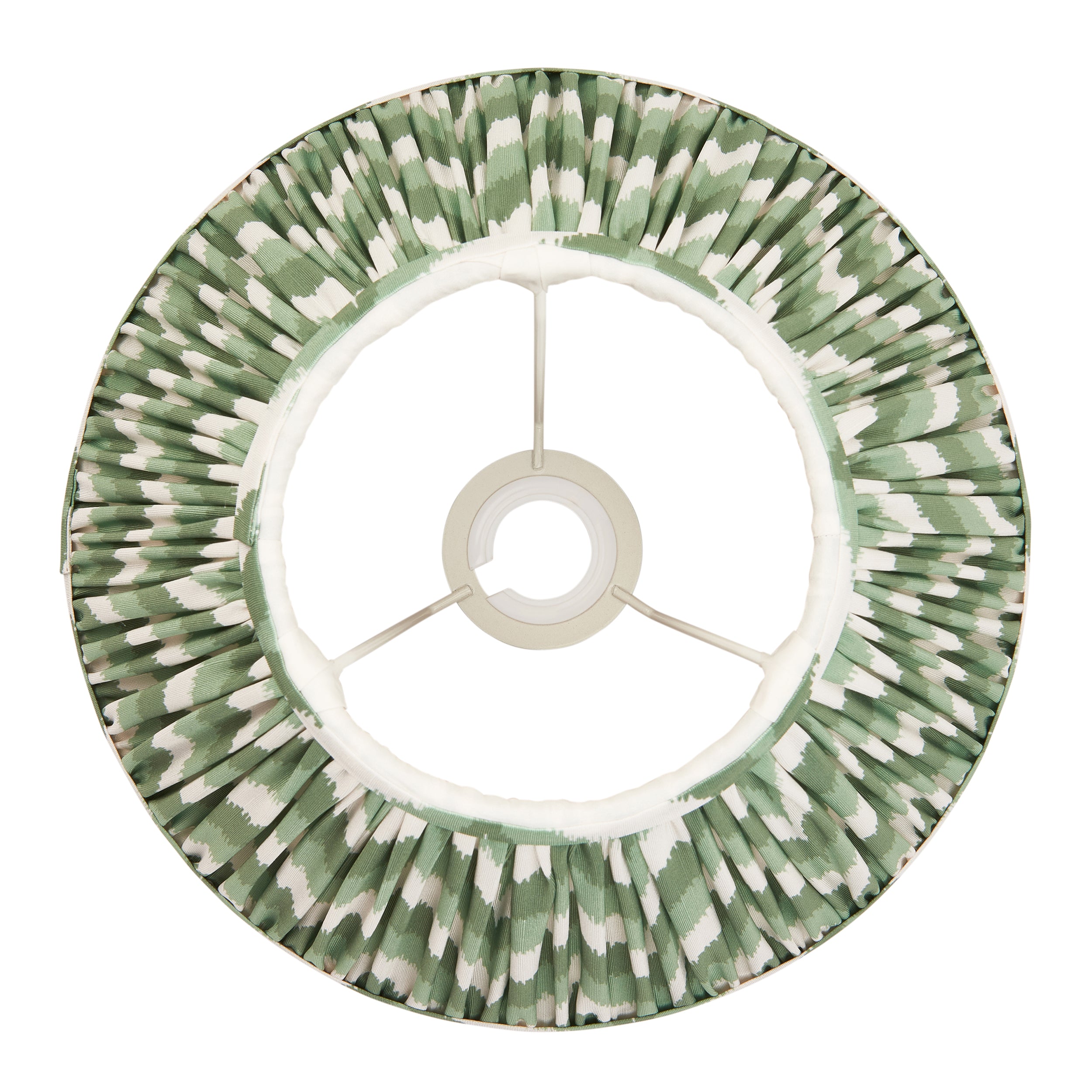 Endon Zigzag Single Light Shade 30cm - Cotswold Green Fabric