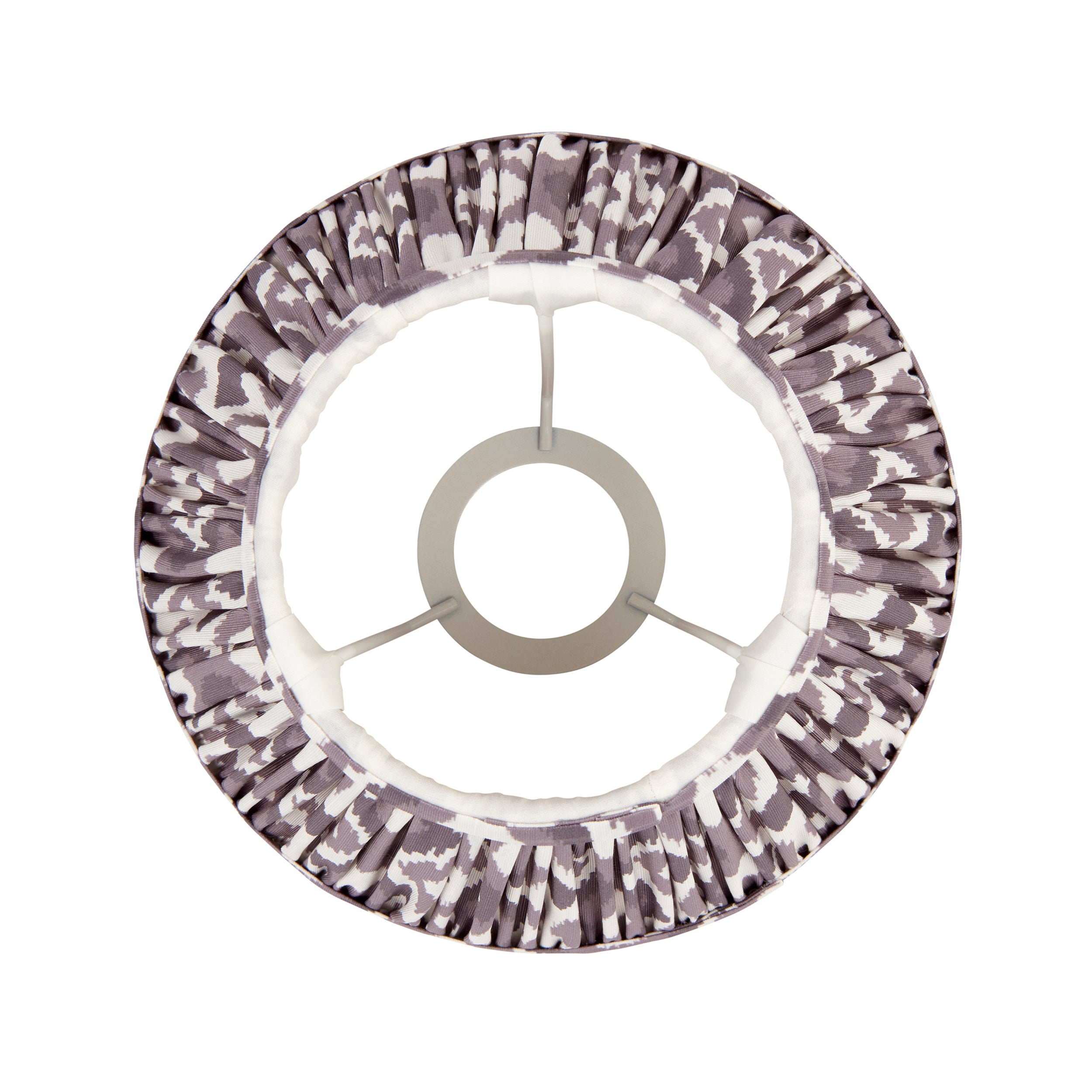Endon Ikat Single Light Shade 20cm - Pearl Grey Fabric