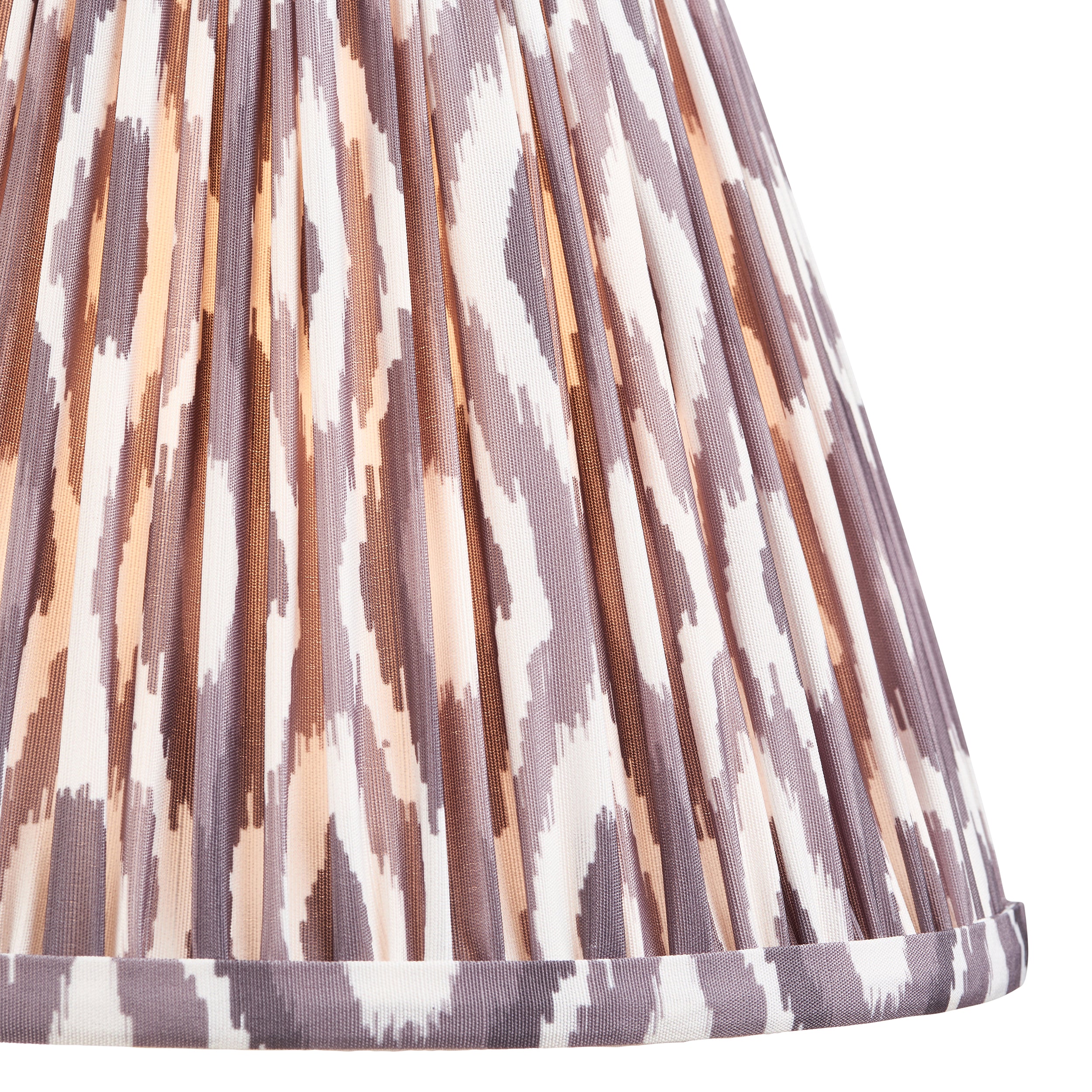 Endon Ikat Single Light Shade 25cm - Pearl Grey Fabric