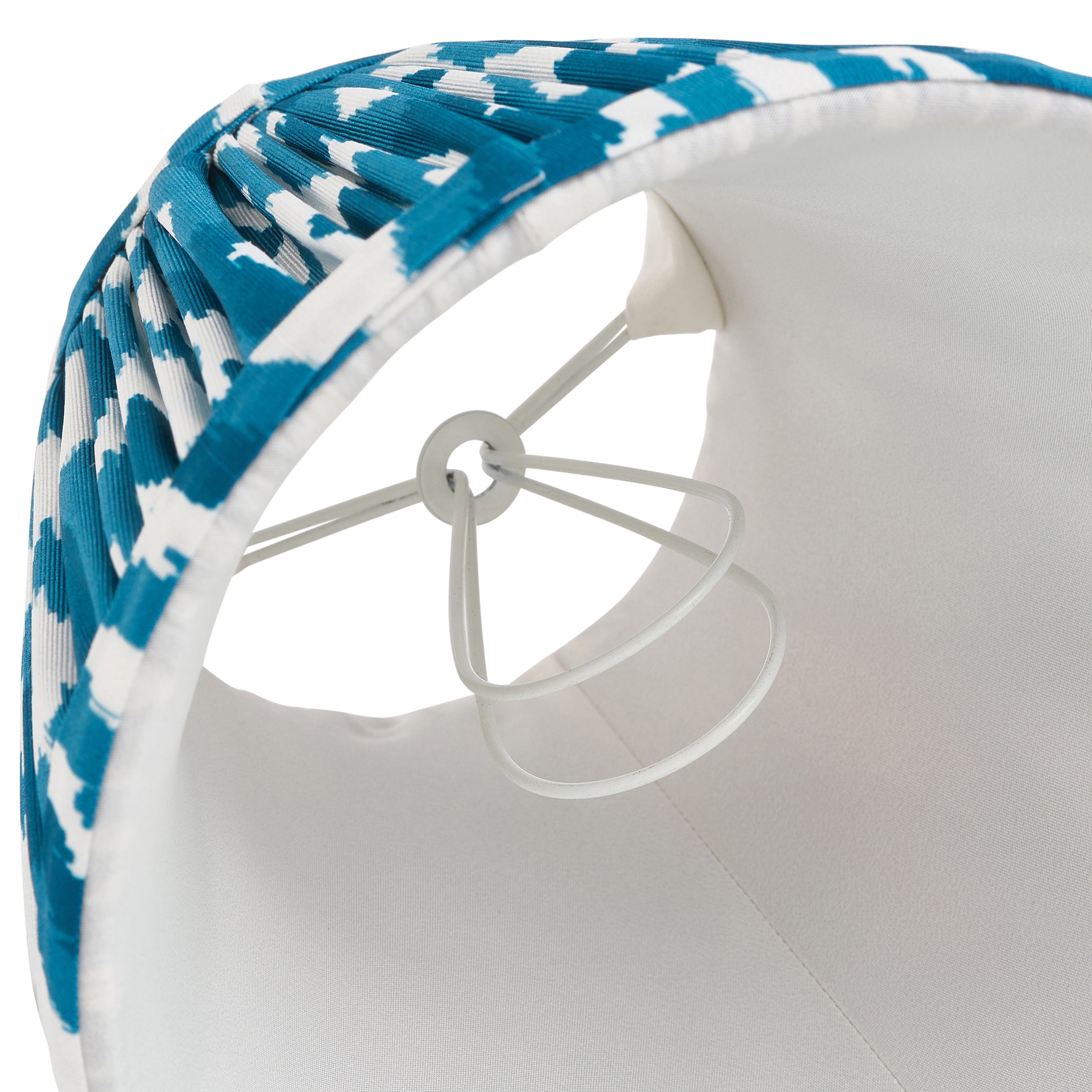 Endon Ikat Single Light Shade 16cm - Marlin Blue Fabric