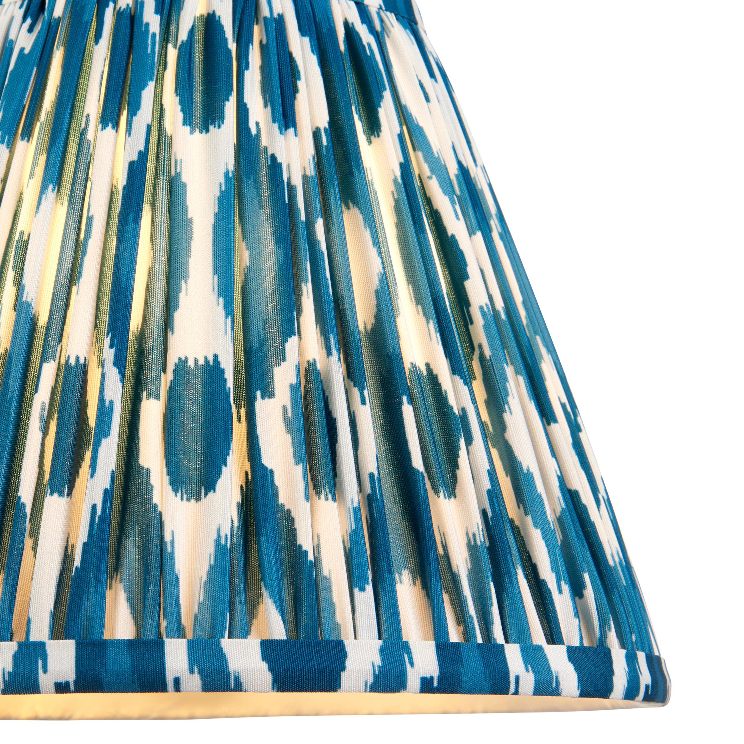 Endon Ikat Single Light Shade 25cm - Marlin Blue Fabric