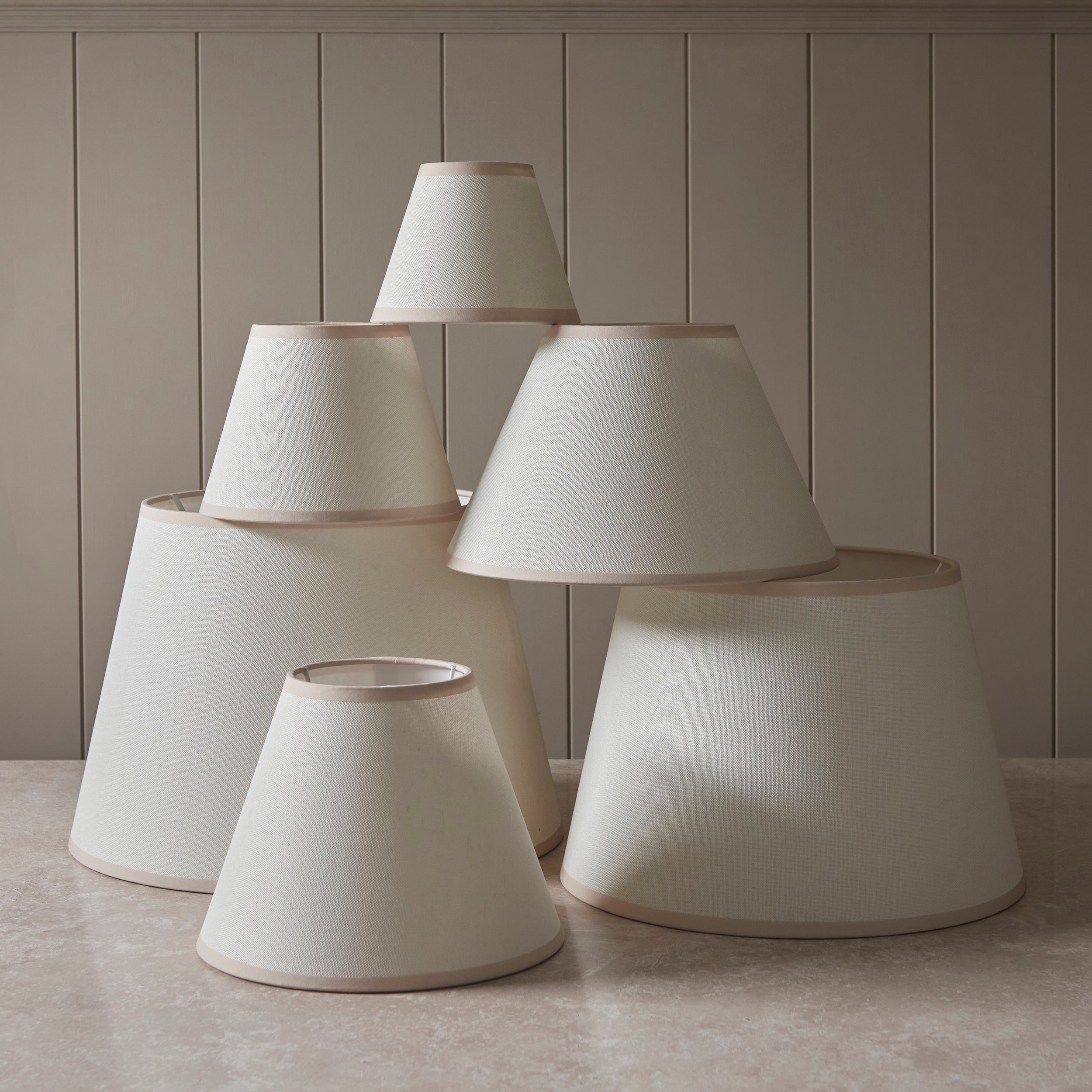 Endon Ivy Single Light Shade 40cm - Vintage White & Almond White Fabric