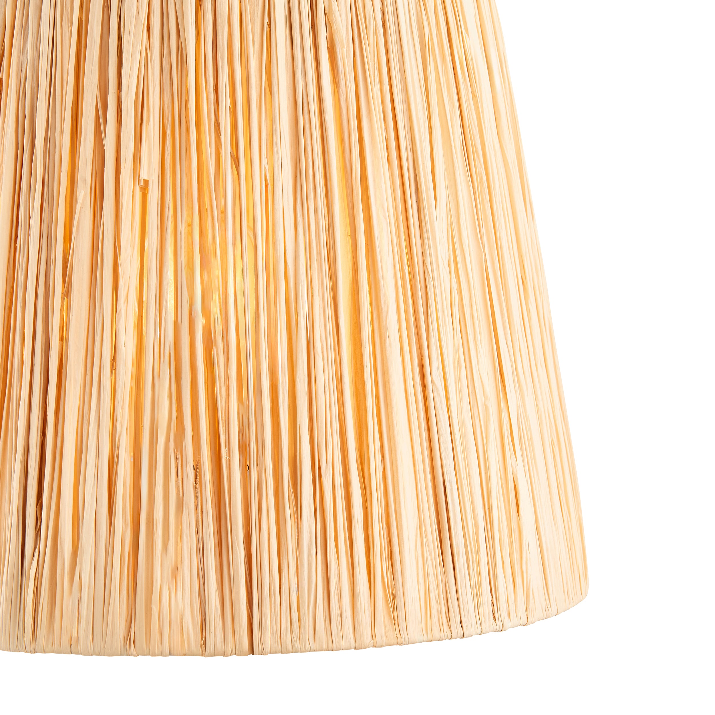 Endon Raffia Single 30cm Tapered Light Shade - Natural Raffia & Matt Black