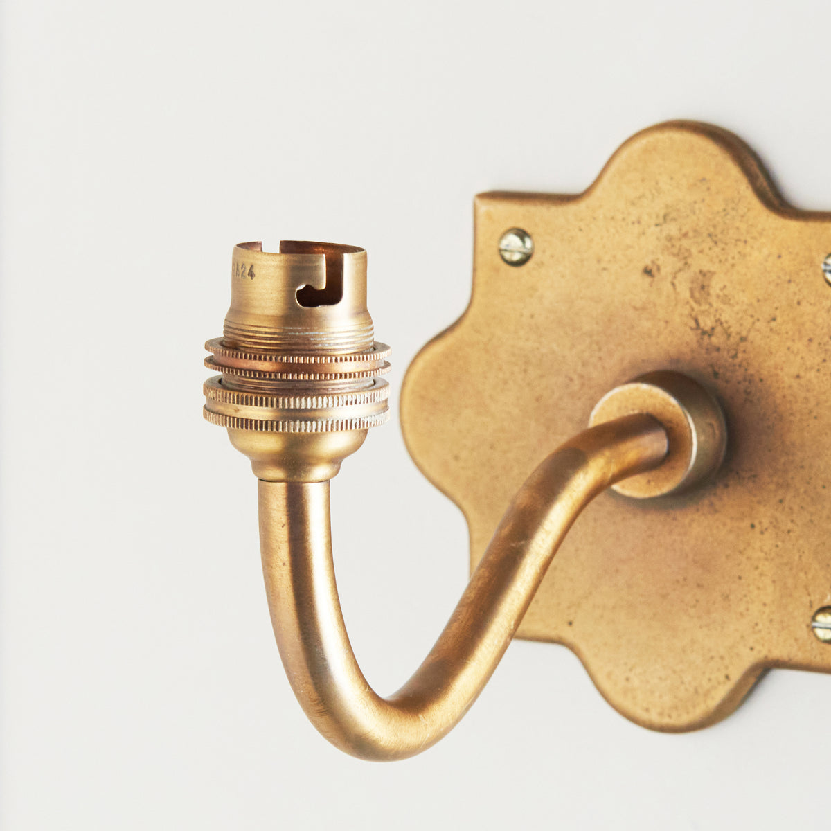 Endon Anvil Curve Wall Fitting - Antique Brass Plate
