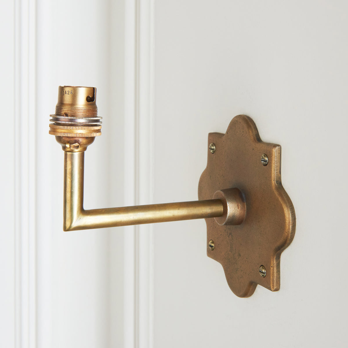 Endon Anvil Angle Wall Fitting - Antique Brass Plate