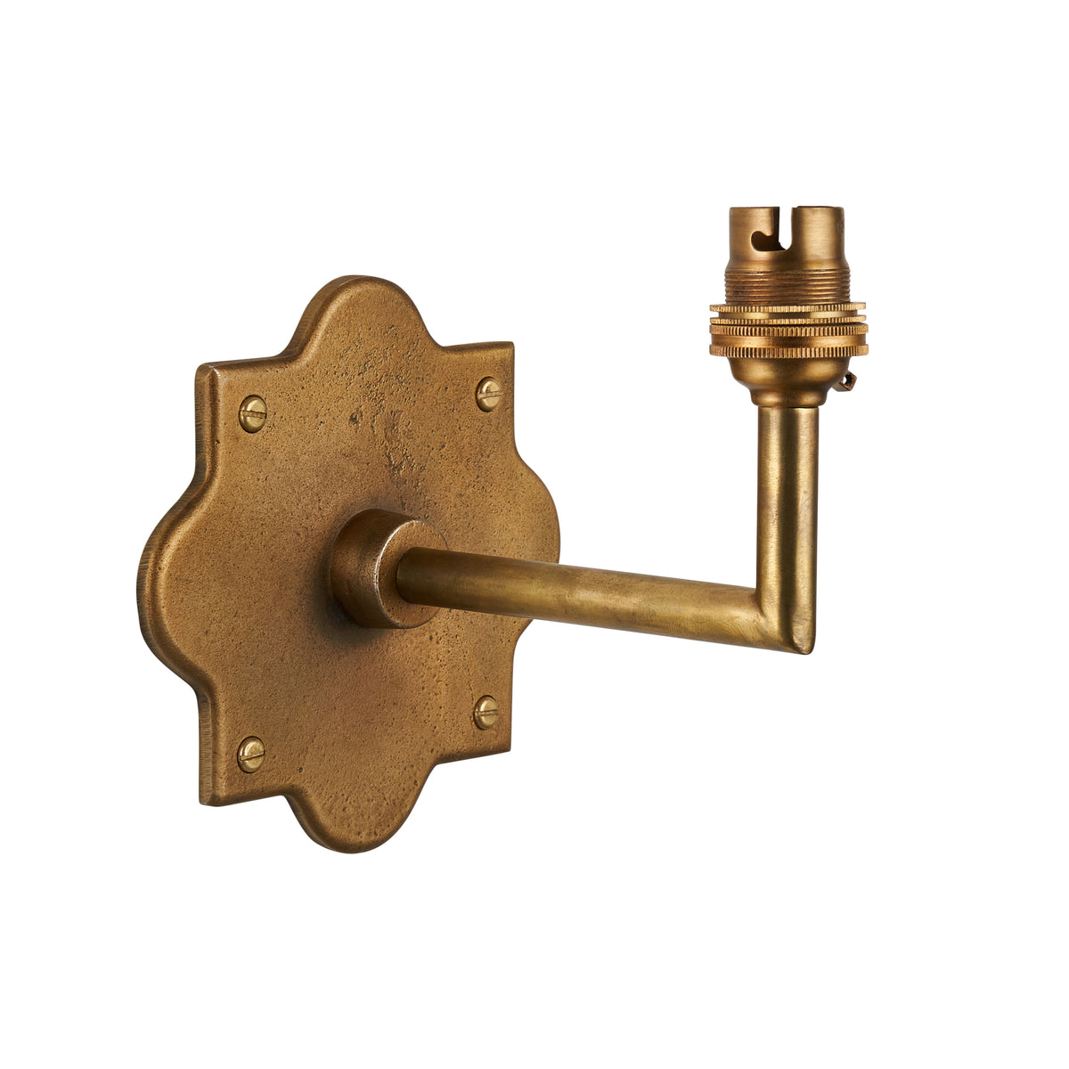 Endon Anvil Angle Wall Fitting - Antique Brass Plate