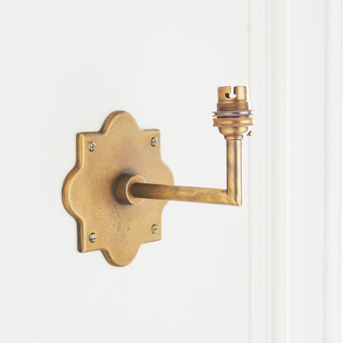 Endon Anvil Angle Wall Fitting - Antique Brass Plate