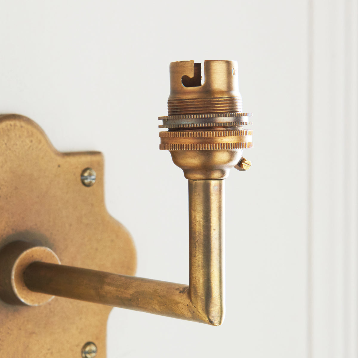 Endon Anvil Angle Wall Fitting - Antique Brass Plate