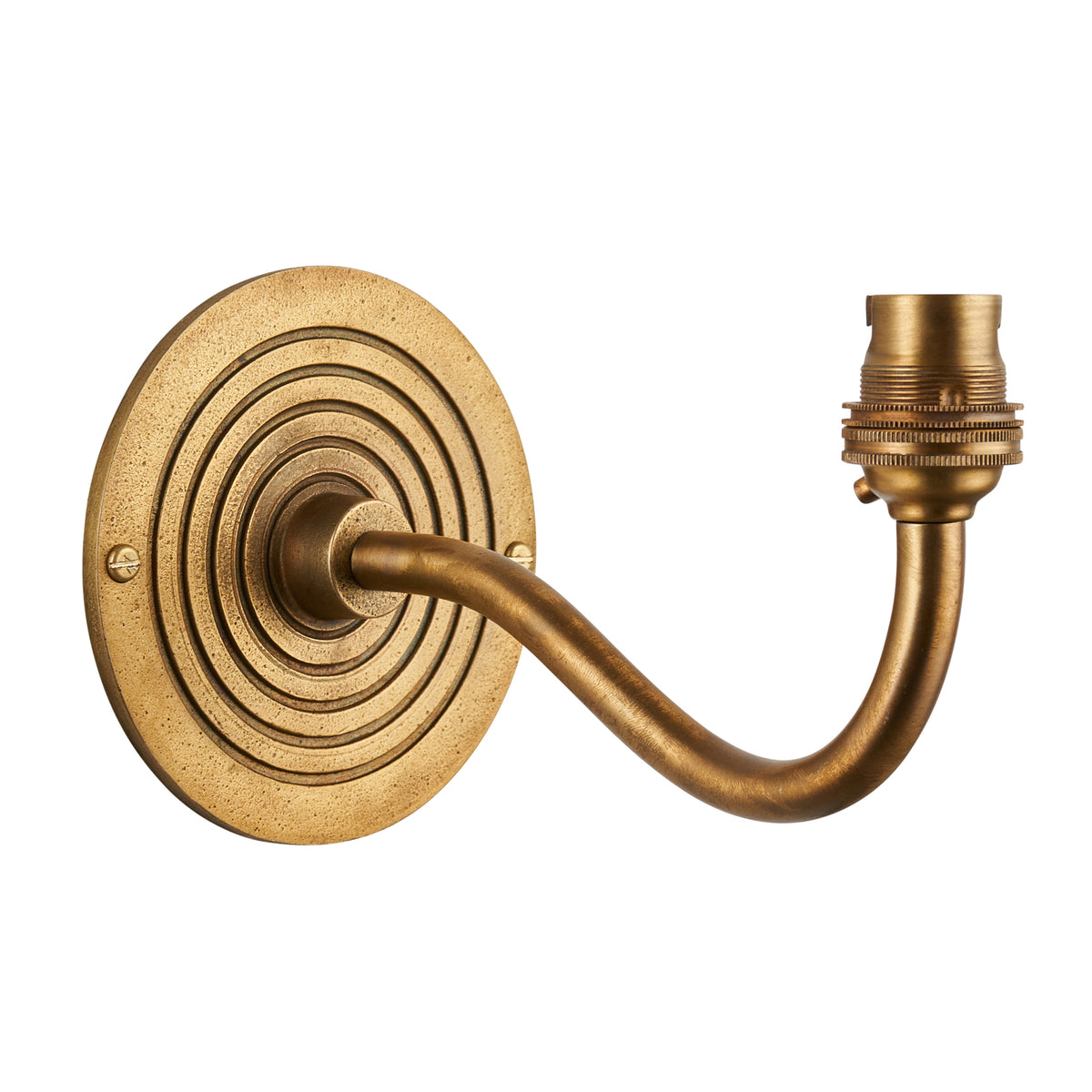 Endon Ripple Curve Wall Fitting - Antique Brass Plate