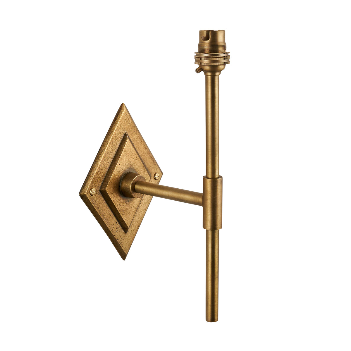 Endon Diamond Tall Wall Fitting - Antique Brass Plate