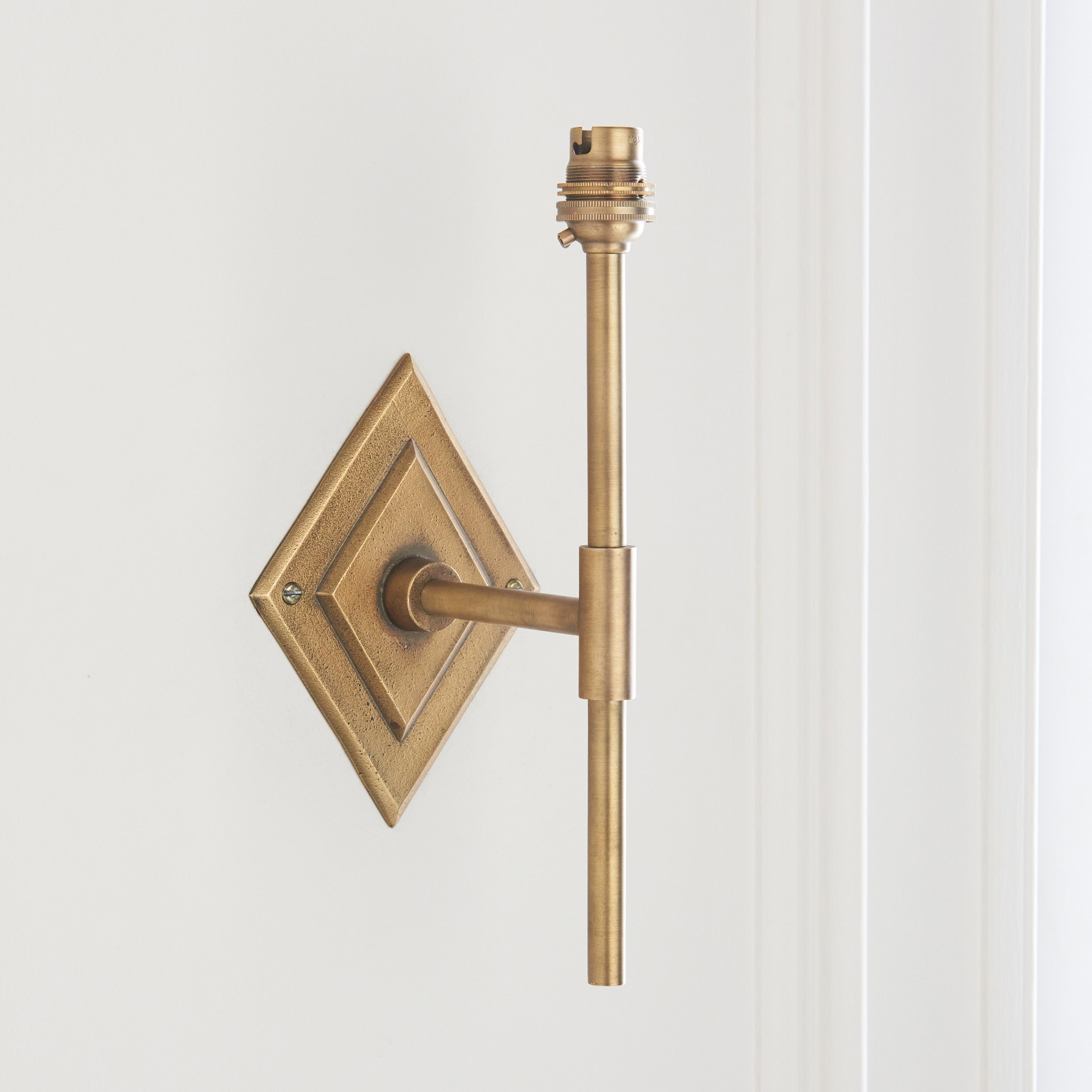 Endon Diamond Tall Wall Light - Antique Brass Plate
