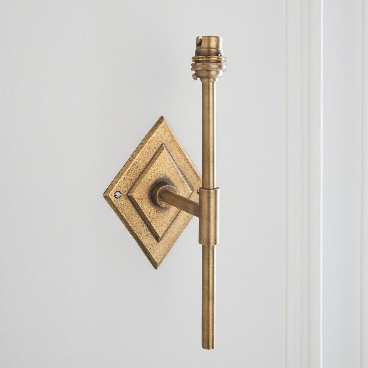 Endon Diamond Tall Wall Fitting - Antique Brass Plate
