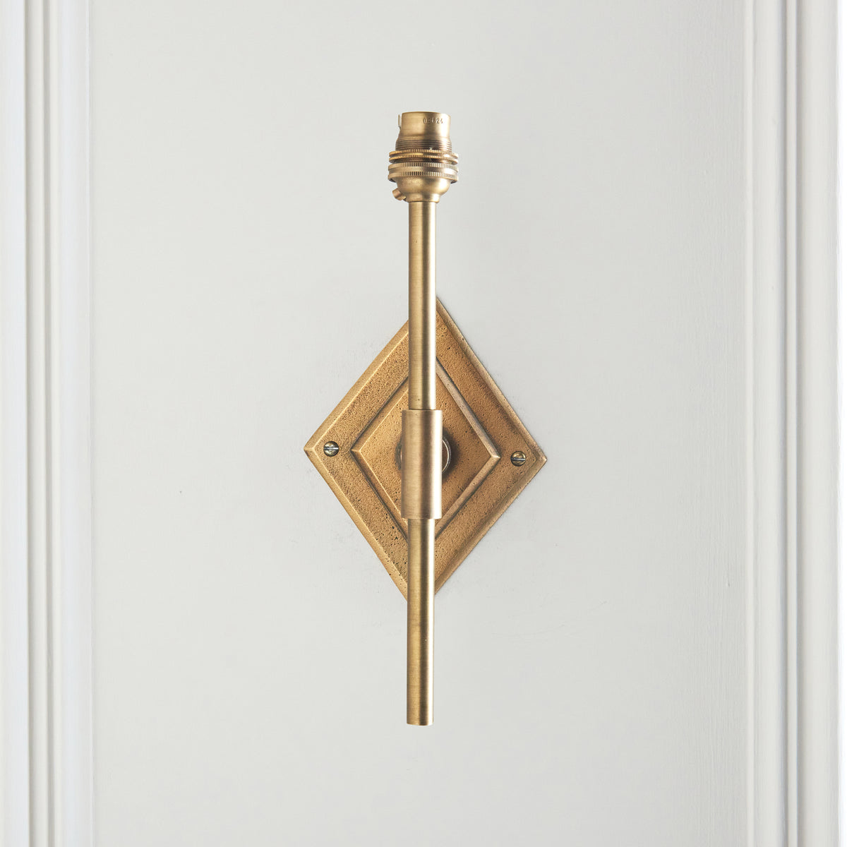 Endon Diamond Tall Wall Fitting - Antique Brass Plate