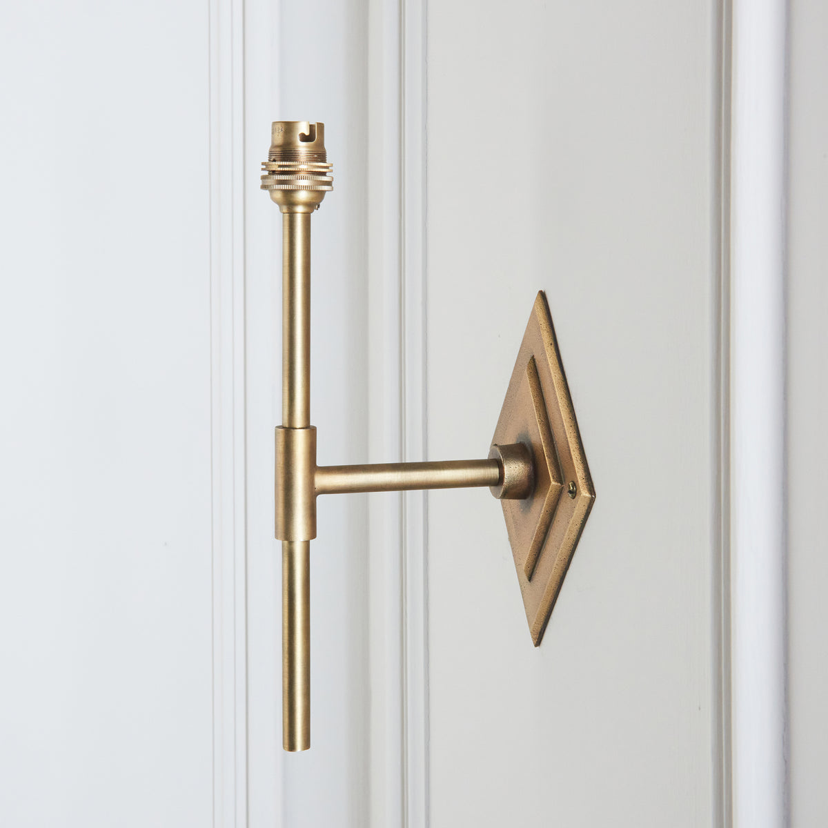 Endon Diamond Tall Wall Fitting - Antique Brass Plate