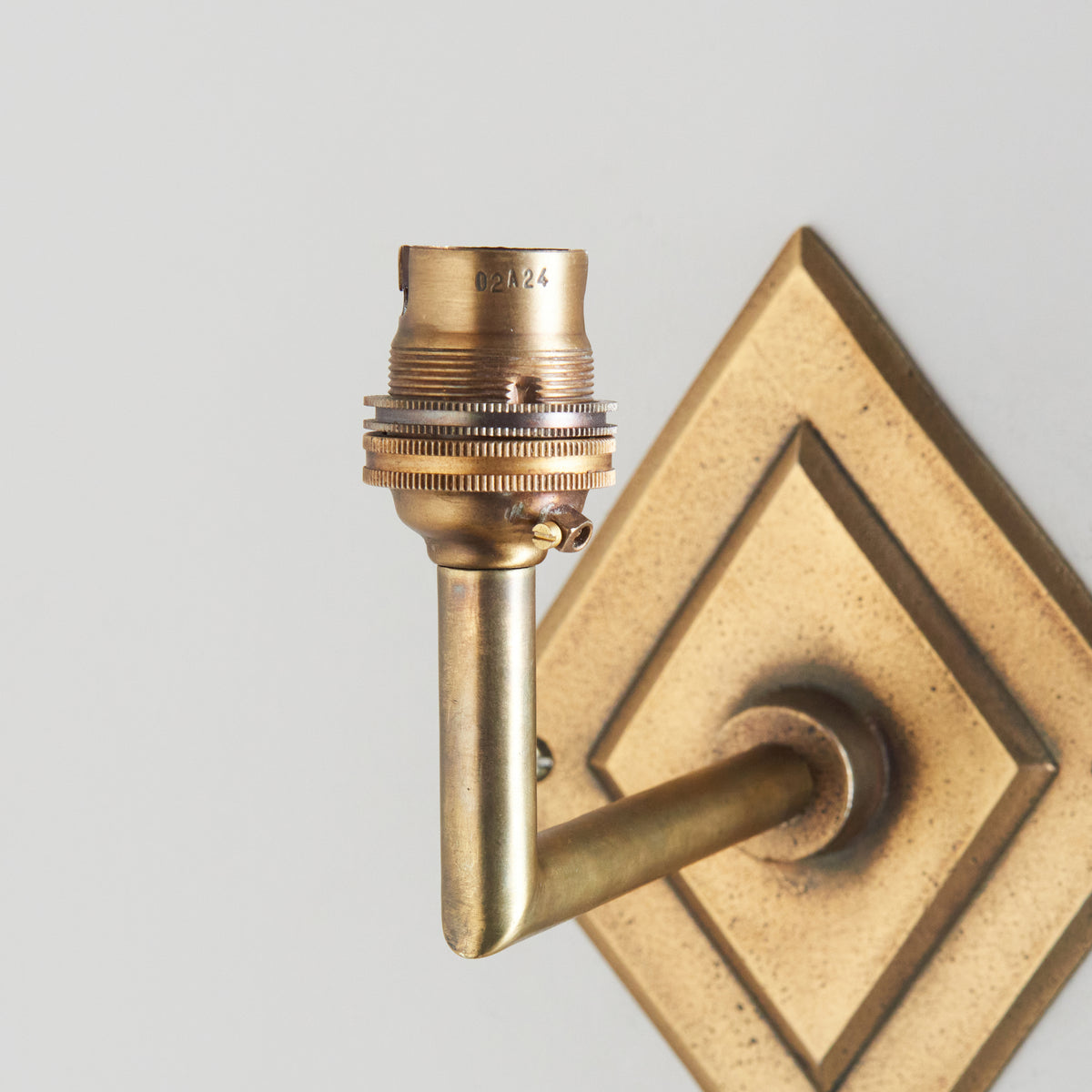 Endon Diamond Angle Wall Fitting - Antique Brass Plate