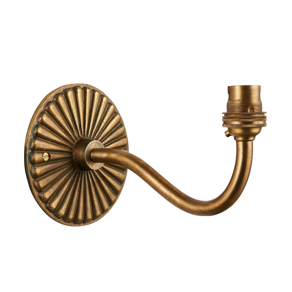 Endon Dahlia Curve Wall Fitting - Antique Brass Plate