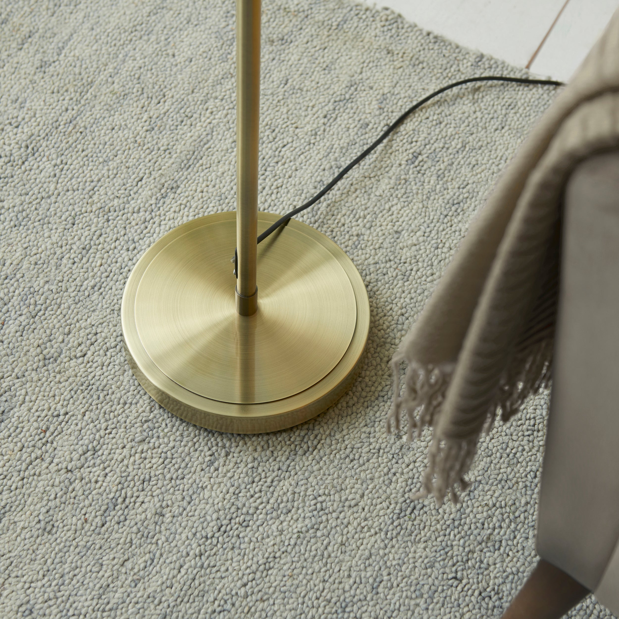 Endon Pharmacy Single Light Floor - Antique Brass Plate