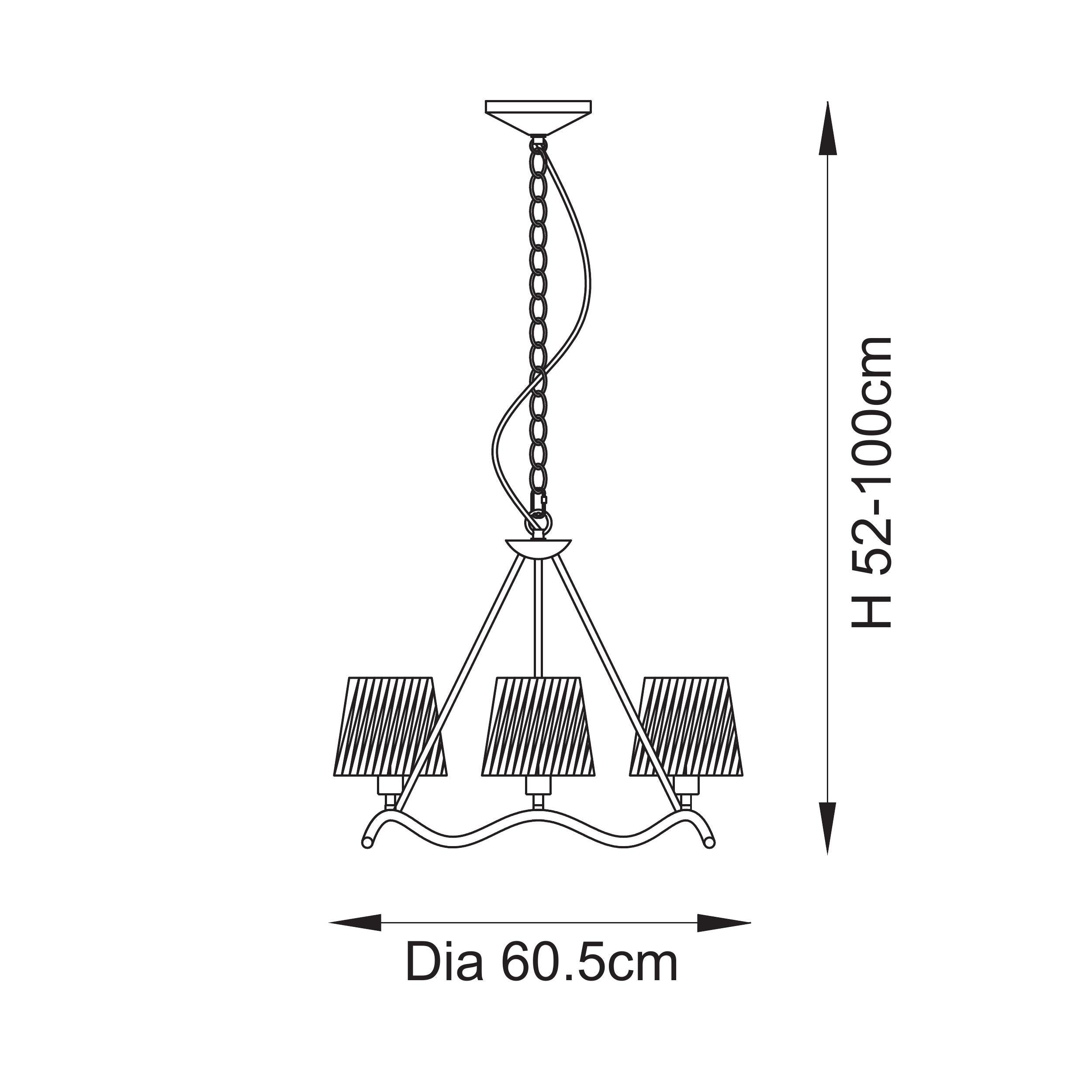 Endon Wriggle 3 Light Pendant - Matt Black & Natural Raffia