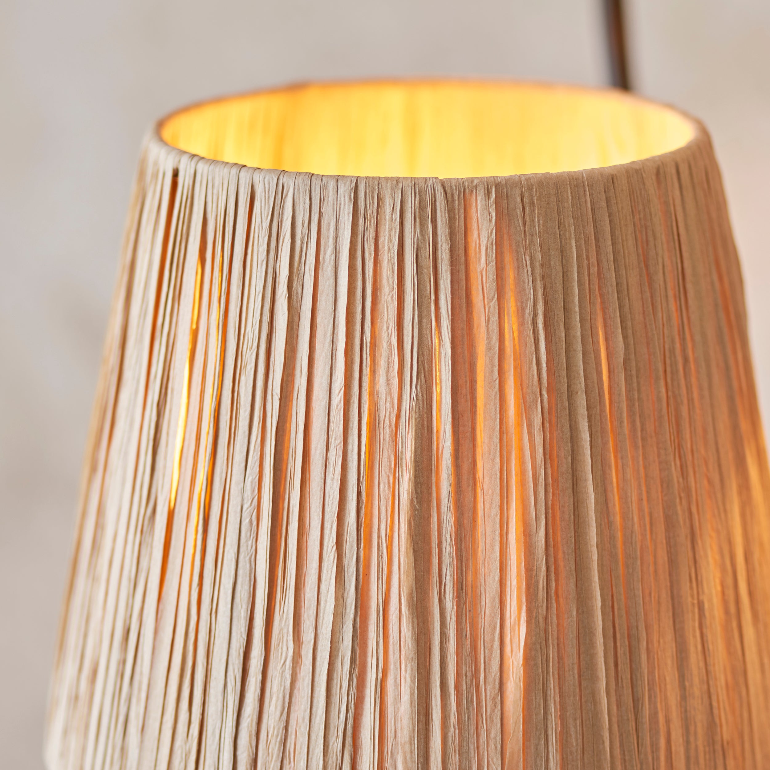 Endon Wriggle 3 Light Floor - Matt Black & Natural Raffia