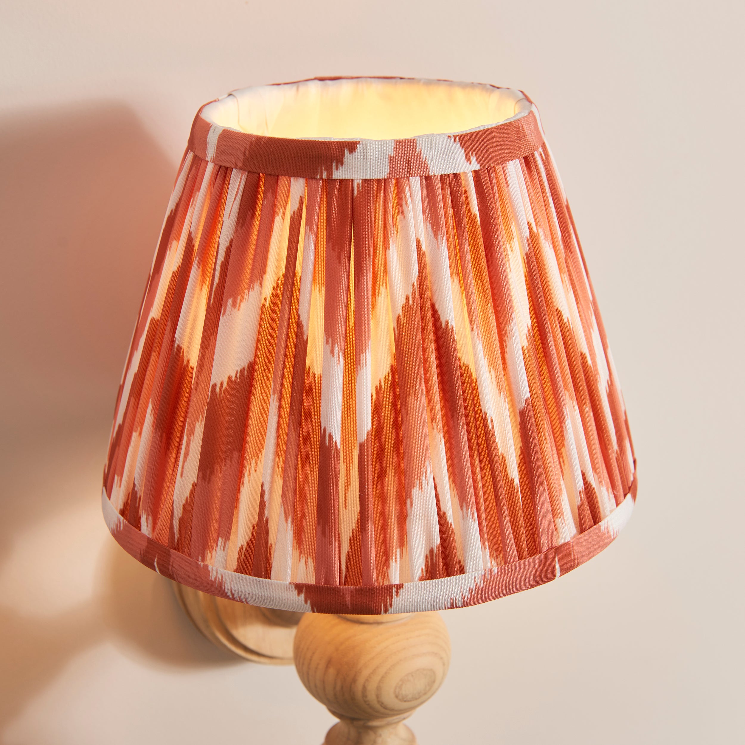 Endon Bibury Wall Light & Zigzag 20cm Apricot Orange Shade