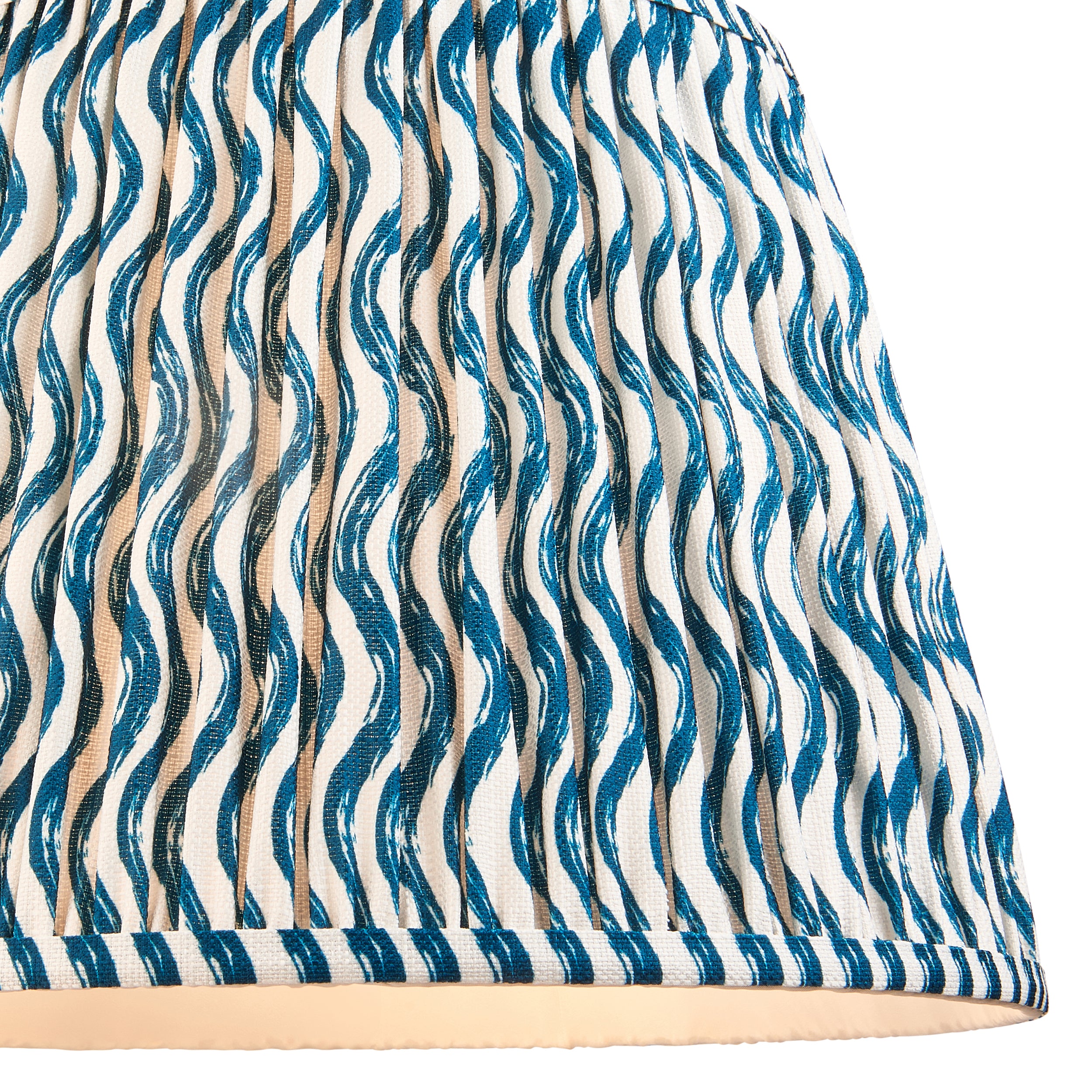 Endon Cane Floor Lamp & Ripple 40cm Marlin Blue Shade