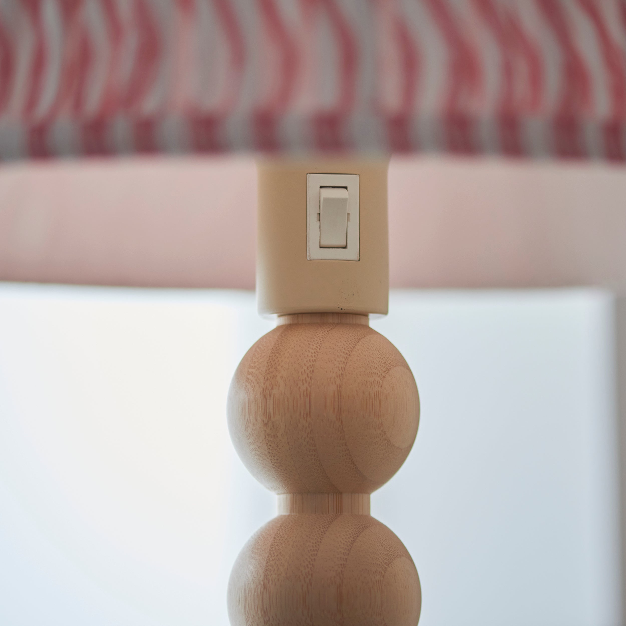 Endon Cane Floor Lamp & Ripple 40cm Coral Pink Shade