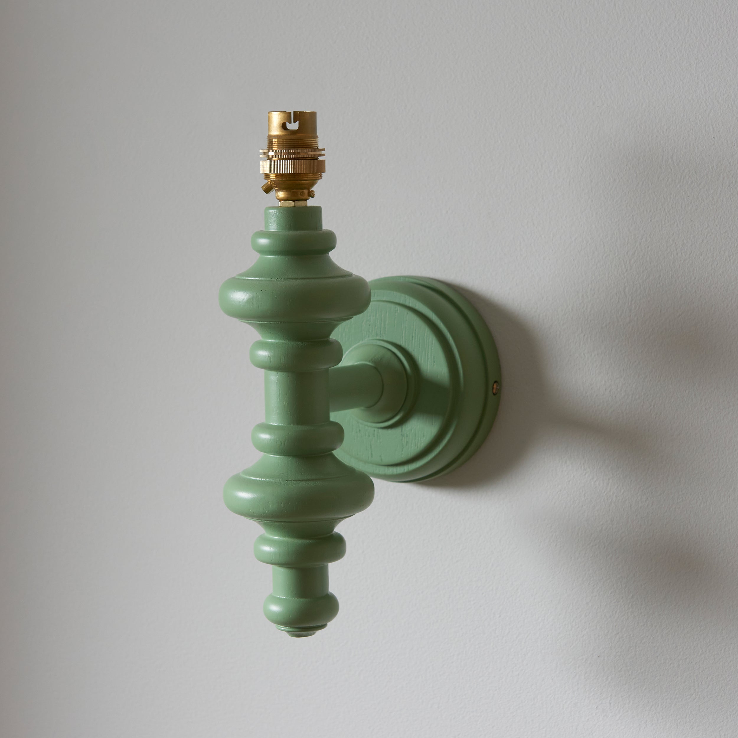 Endon Carnaby Satin Cotswold Green Wall Light & Ripple 20cm Coral Pink Shade
