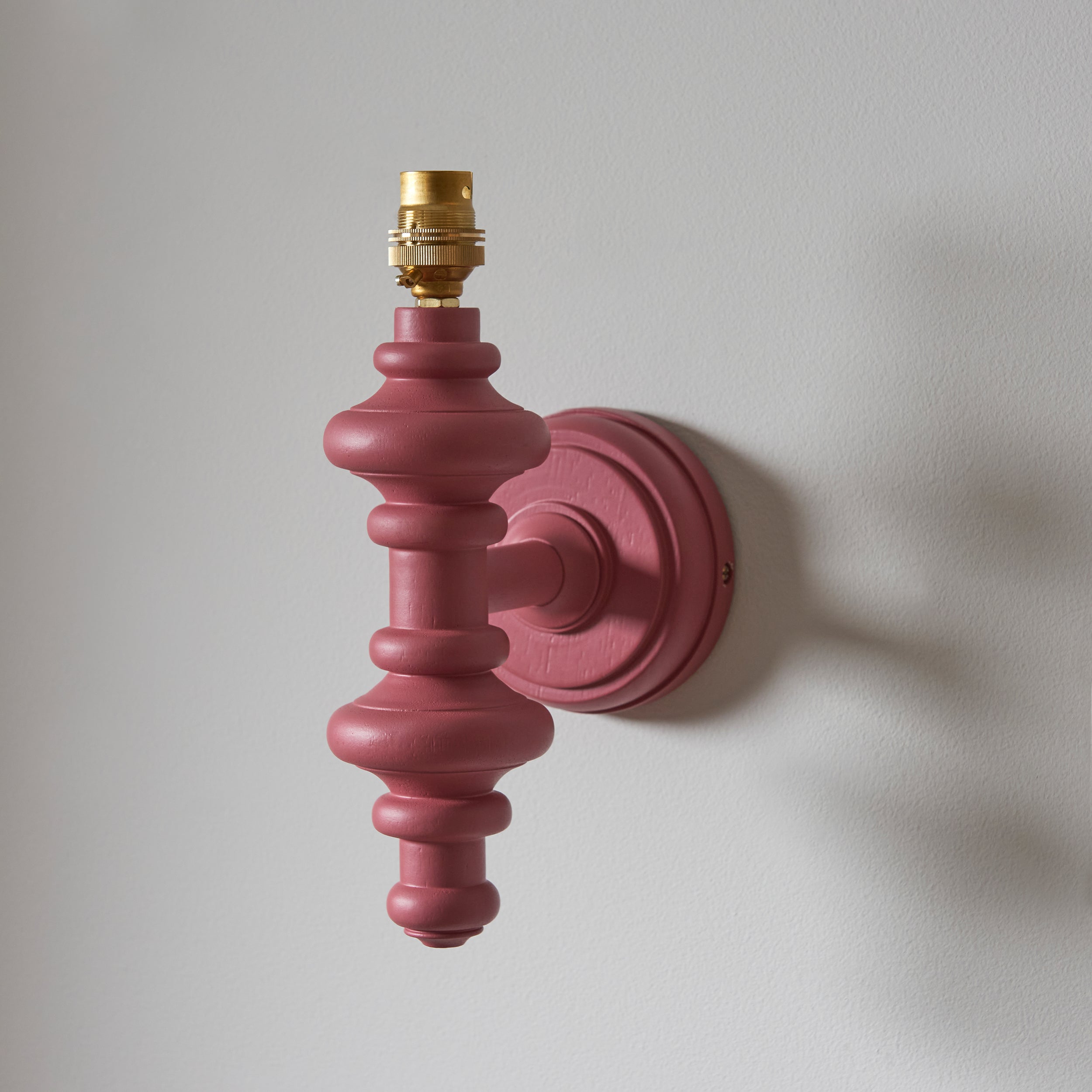 Endon Carnaby Satin Pink Clay Wall Light & Ikat 20cm Neutral Shade
