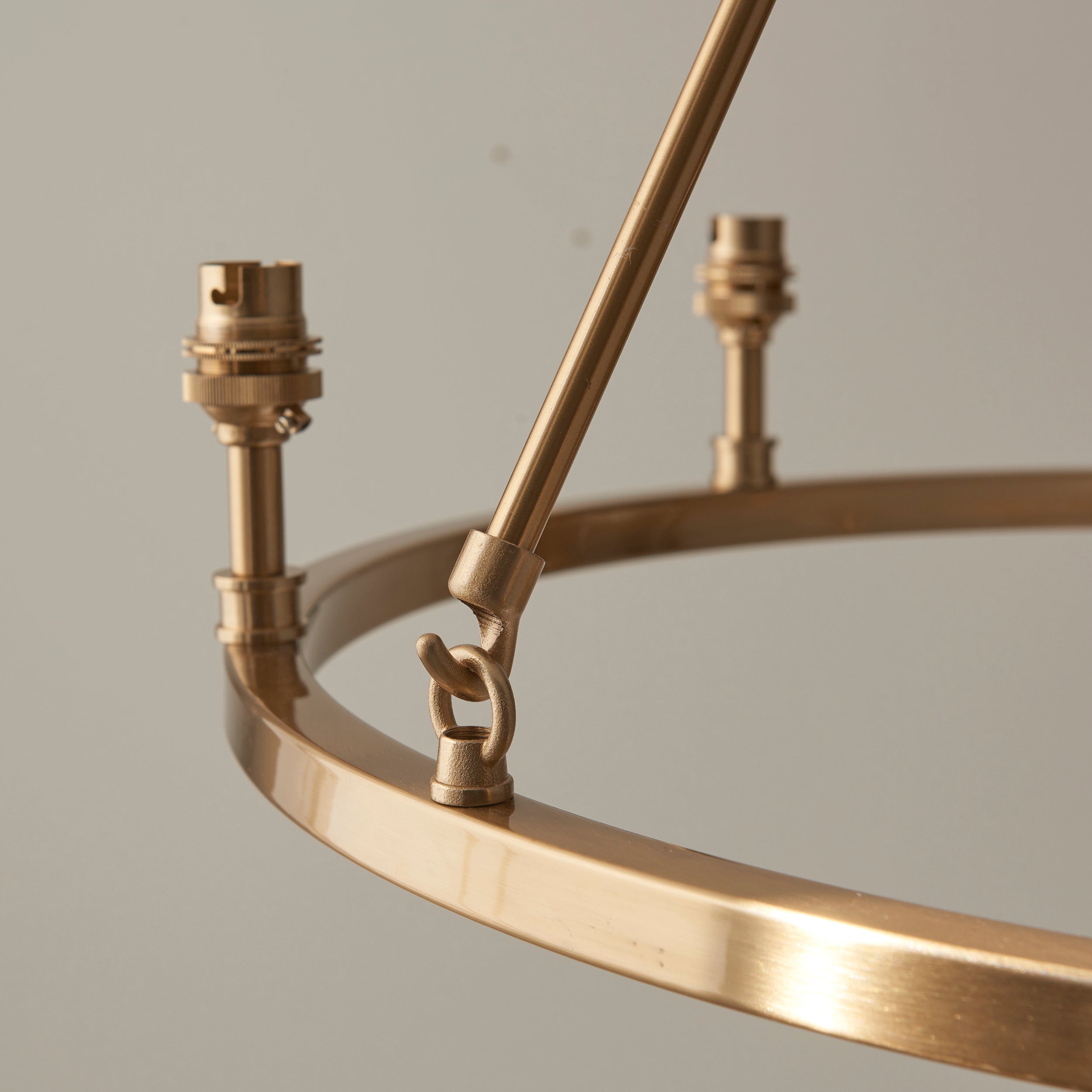 Endon Chester Aged Brass Plate 6 Light Pendant & Leaf 16cm Peachy Keen Shade