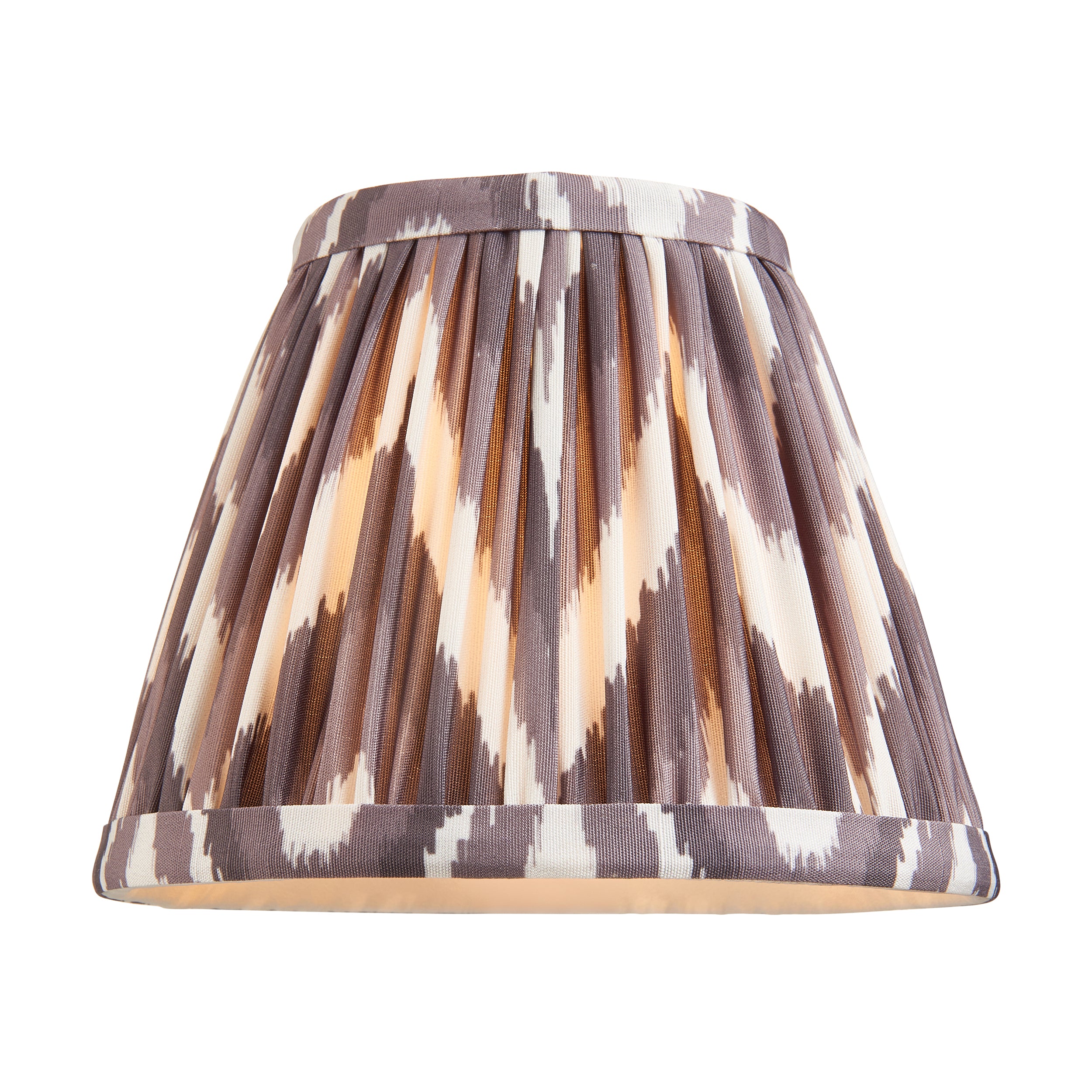 Endon Chester Aged Brass Plate 3 Light Pendant & Zigzag 16cm Pearl Grey Shade
