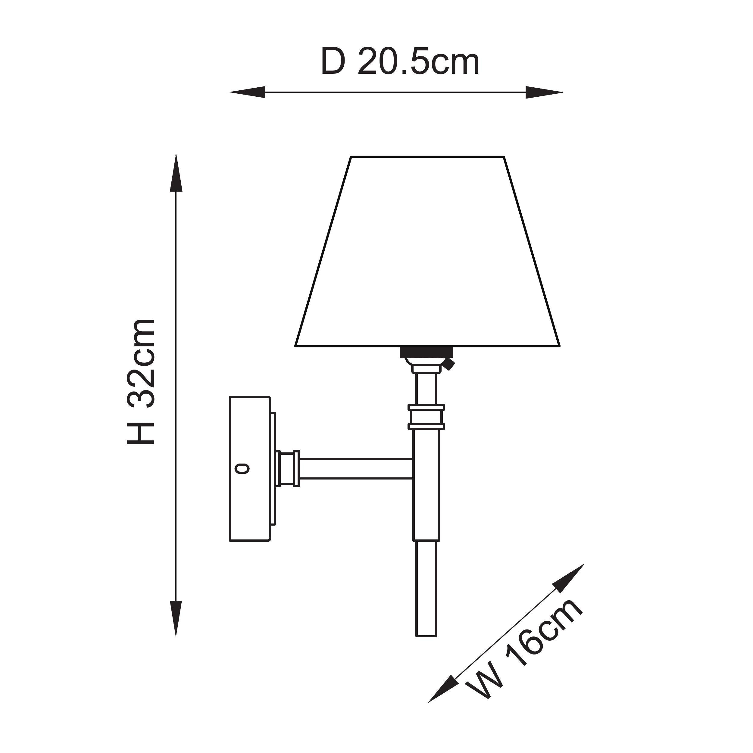 Endon Chester Wall Light & Leaf 16cm Peachy Keen Shade