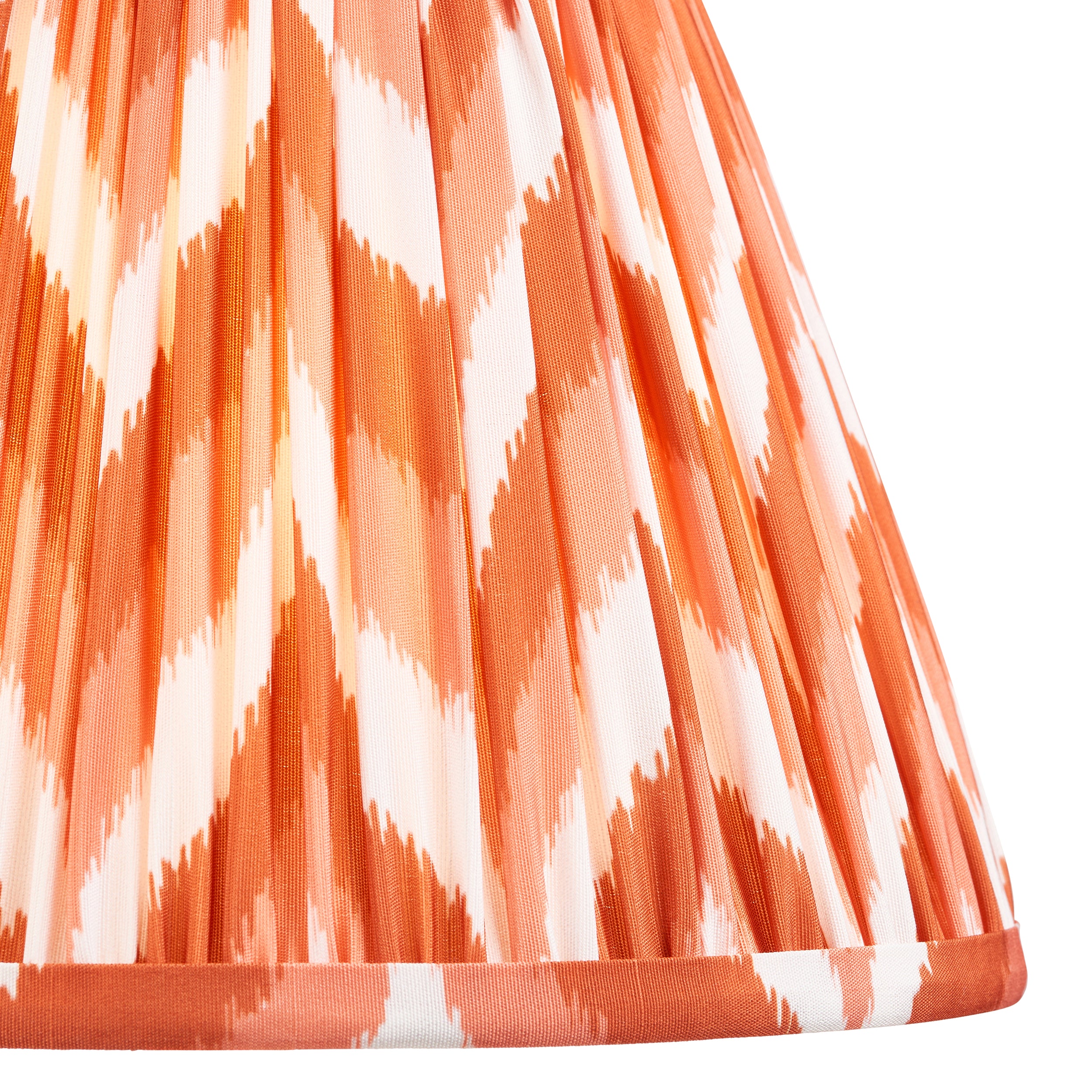 Endon Higgledy Gloss Pink Clay Table Lamp & Zigzag 25cm Apricot Orange Shade