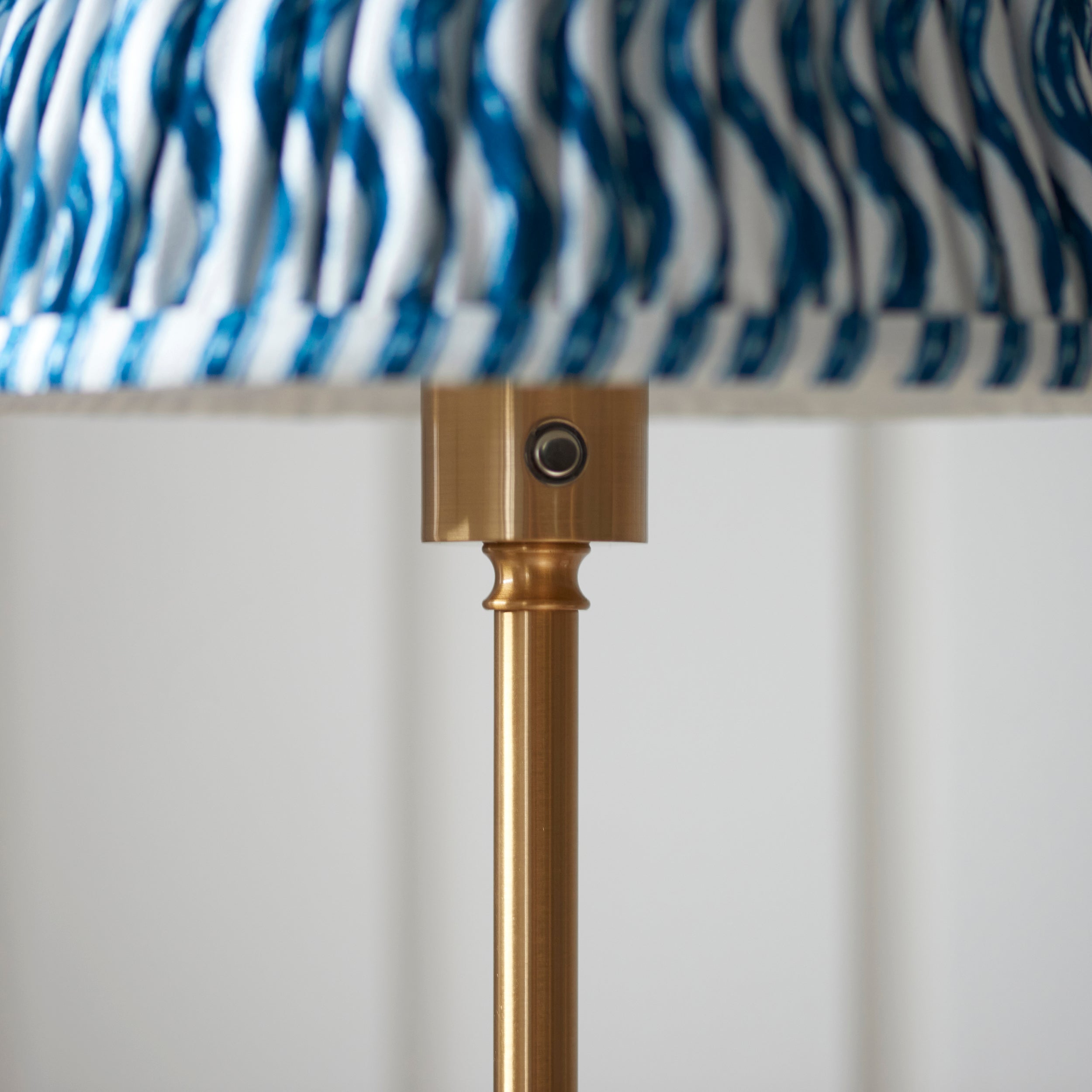 Endon Burley Rechargeable Floor Lamp & Ripple 25cm Marlin Blue Shade