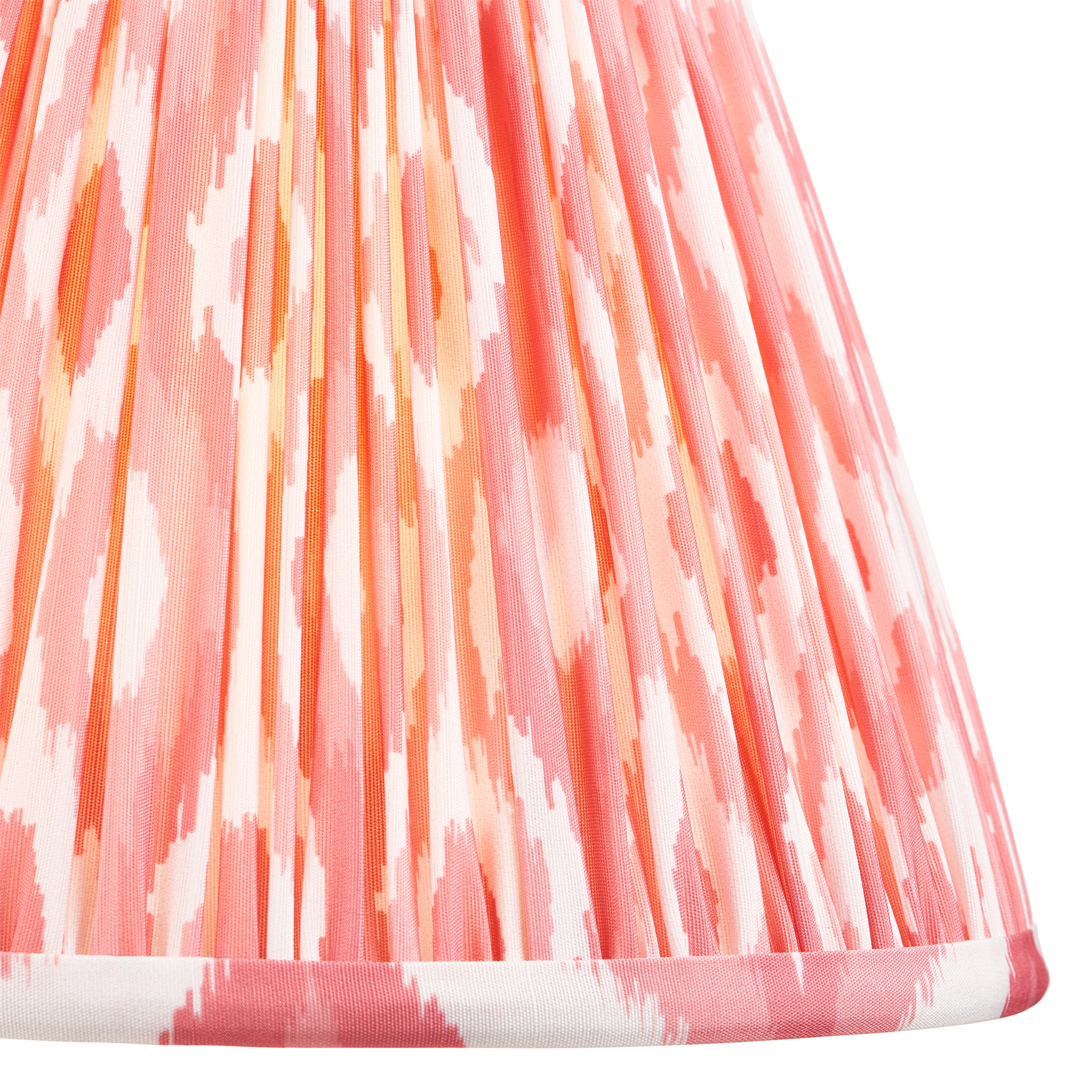 Endon Burley Rechargeable Floor Lamp & Ikat 25cm Coral Pink Shade