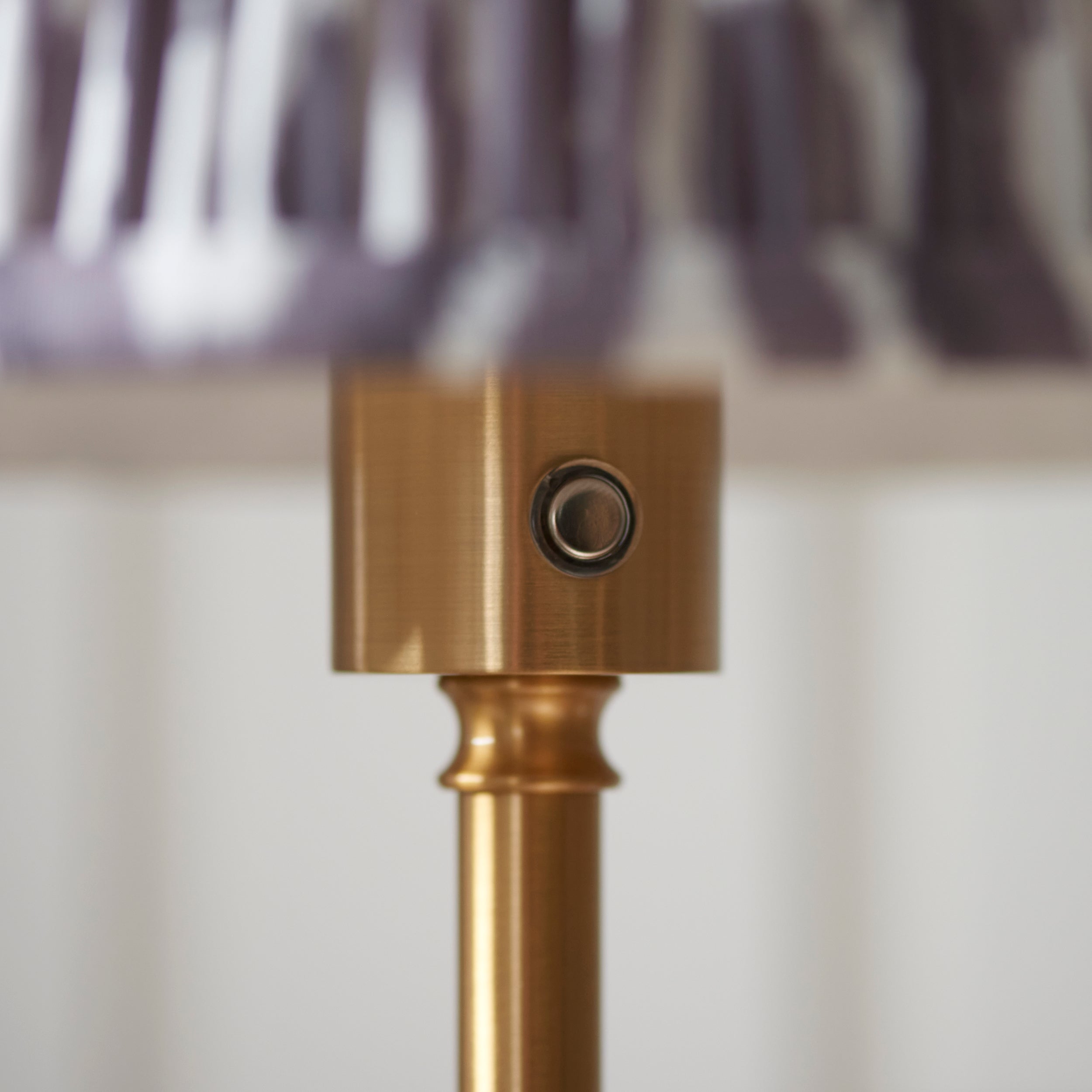 Endon Burley Rechargeable Floor Lamp & Ikat 25cm Pearl Grey Shade