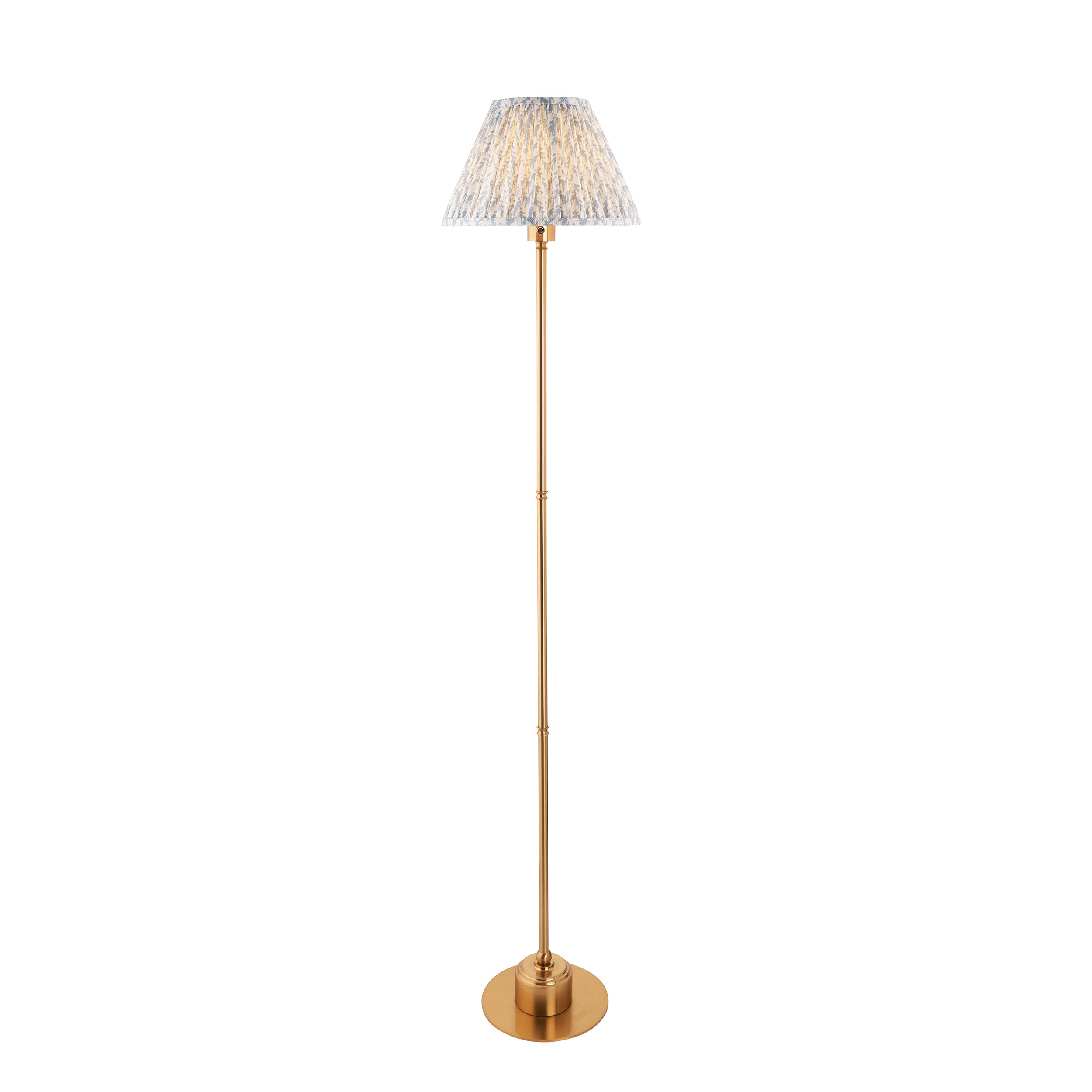 Endon Burley Rechargeable Floor Lamp & Leaf 30cm Shell Bay Blue Shade