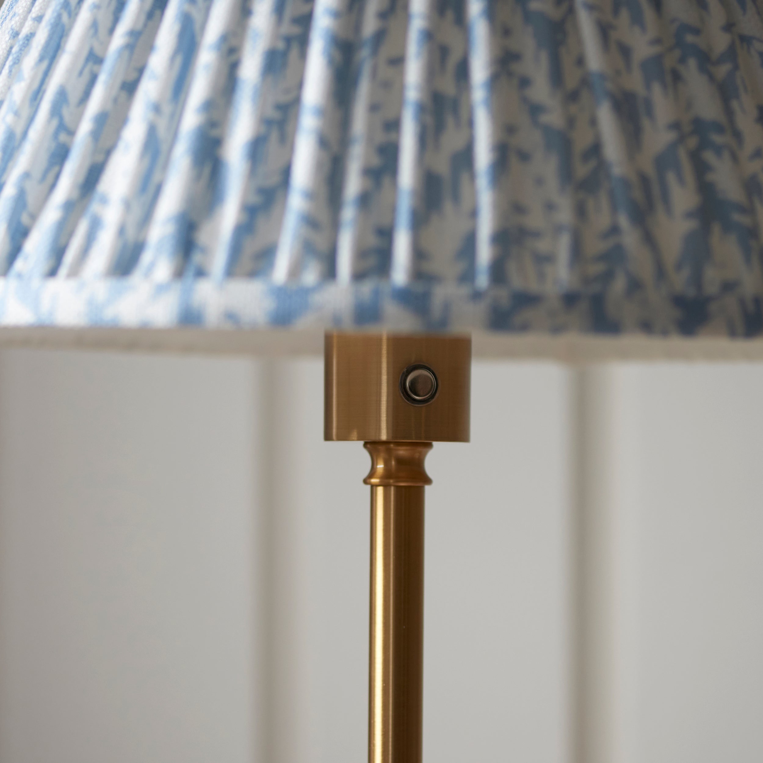 Endon Burley Rechargeable Floor Lamp & Leaf 30cm Shell Bay Blue Shade