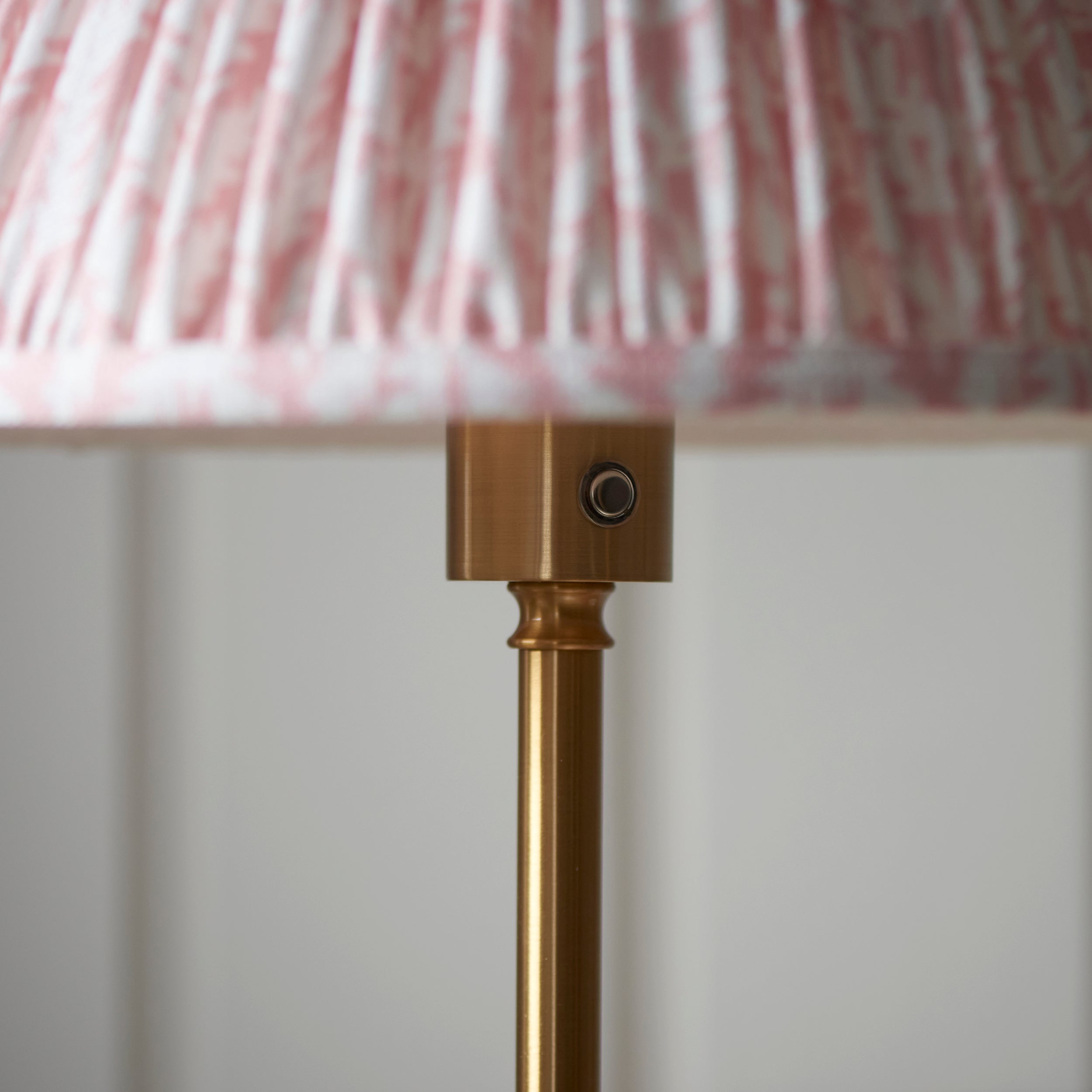 Endon Burley Rechargeable Floor Lamp & Leaf 30cm Peachy Keen Shade