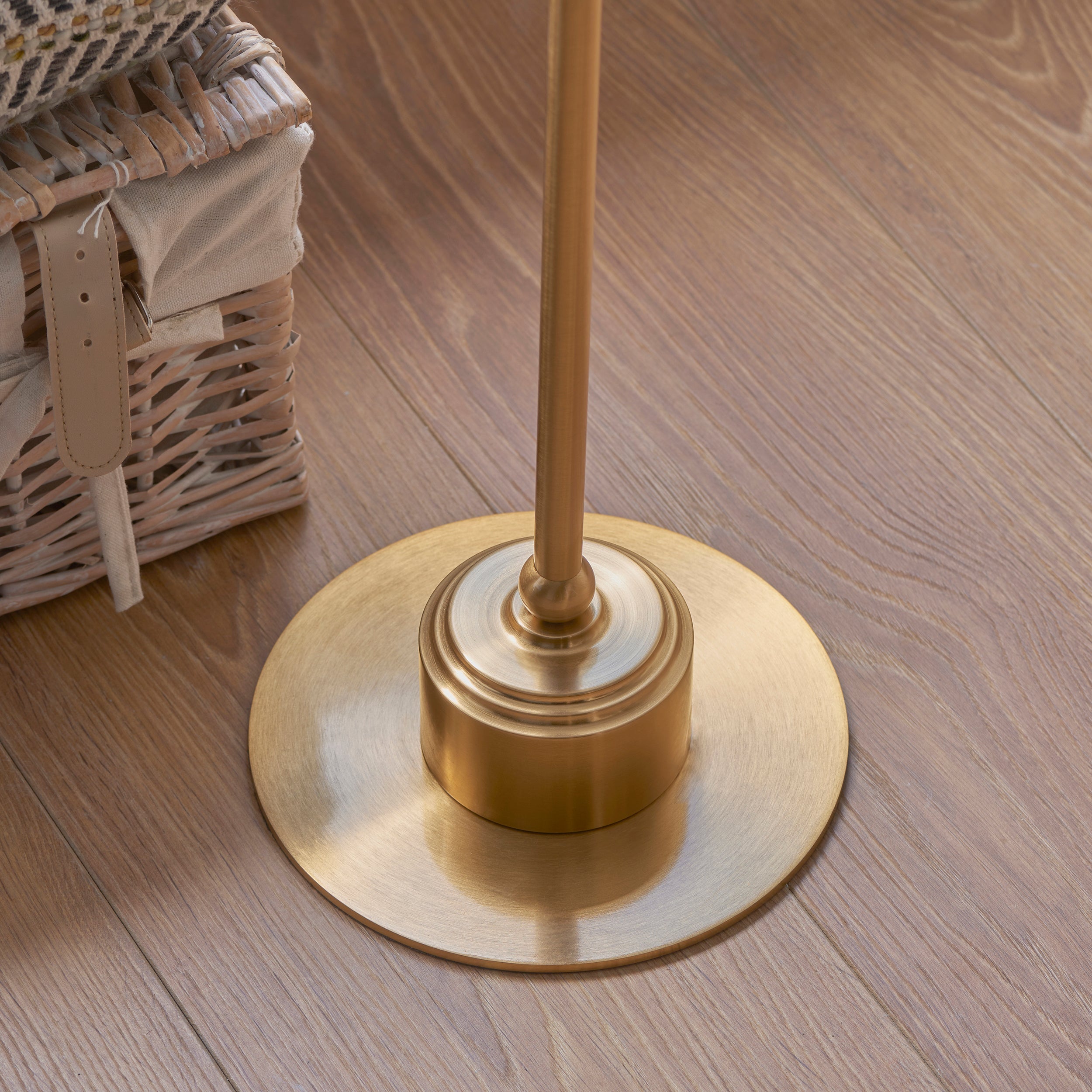 Endon Burley Rechargeable Floor Lamp & Leaf 30cm Peachy Keen Shade