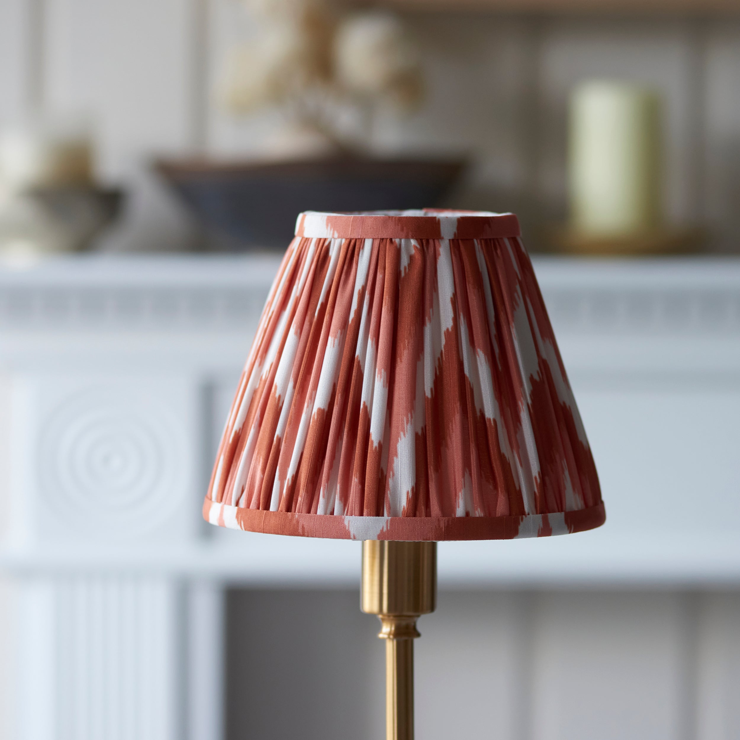Endon Burley Rechargeable Table Lamp & Zigzag 16cm Apricot Orange Shade