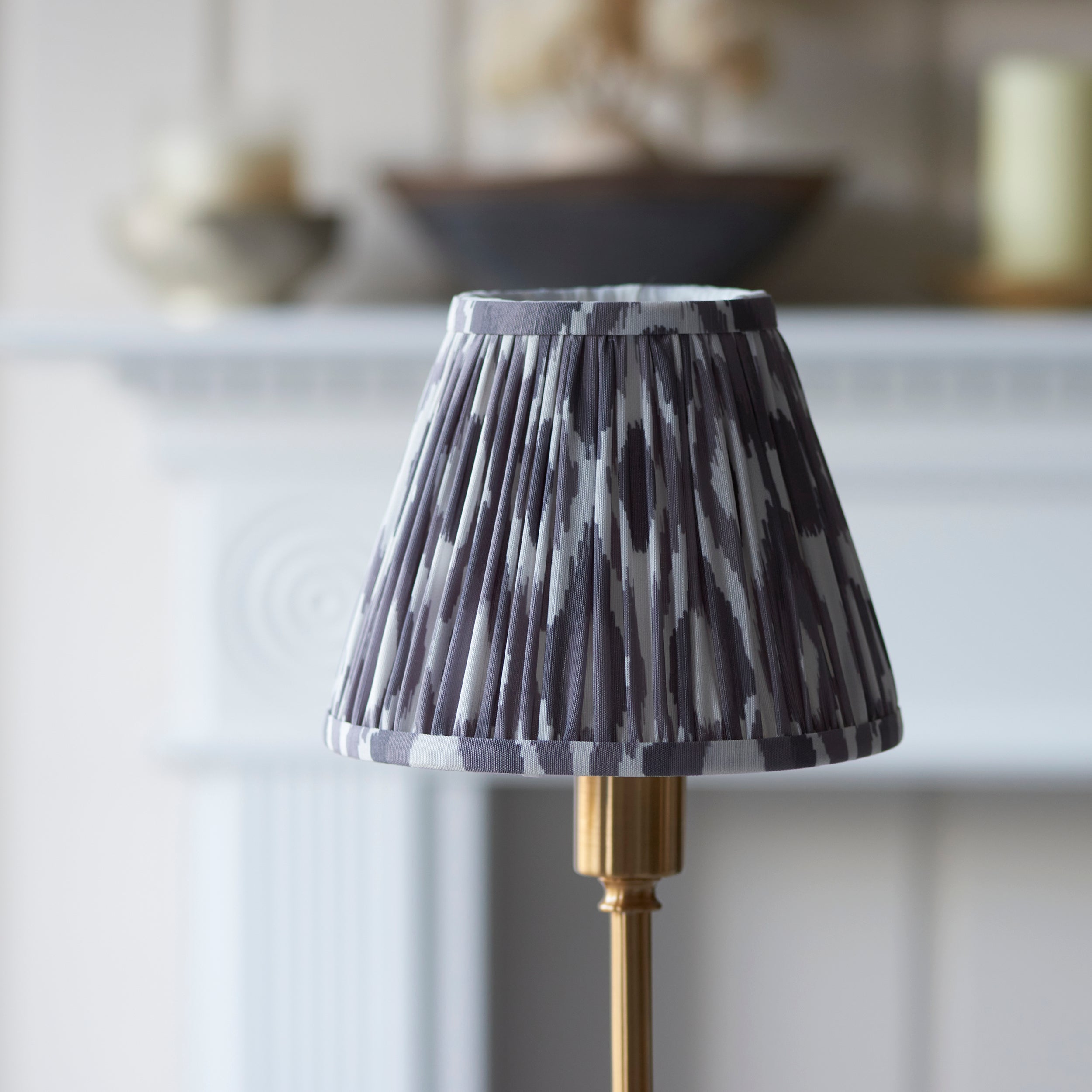 Endon Burley Rechargeable Table Lamp & Ikat 16cm Pearl Grey Shade