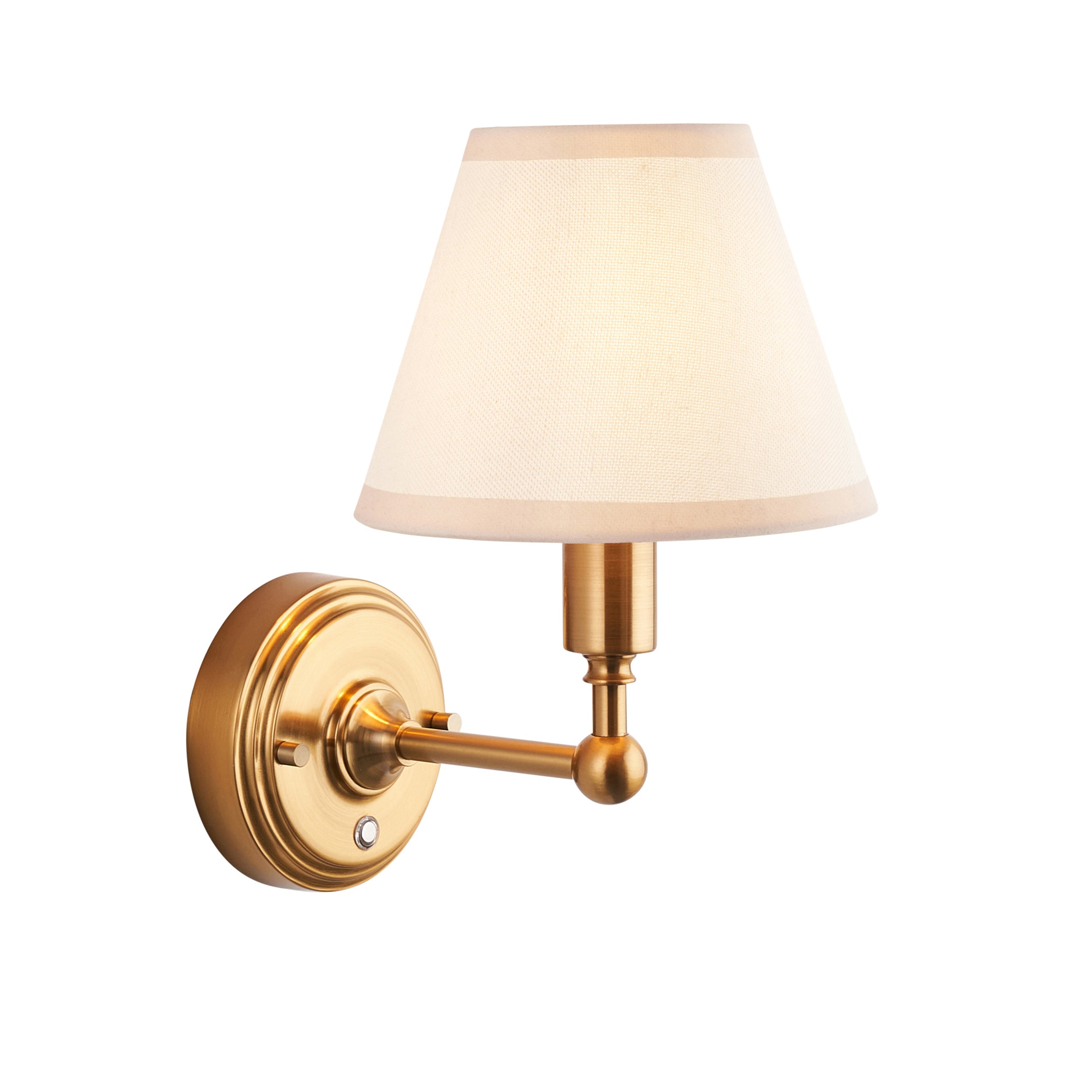 Endon Burley Rechargeable Wall Light & Ivy 16cm Vintage White Shade
