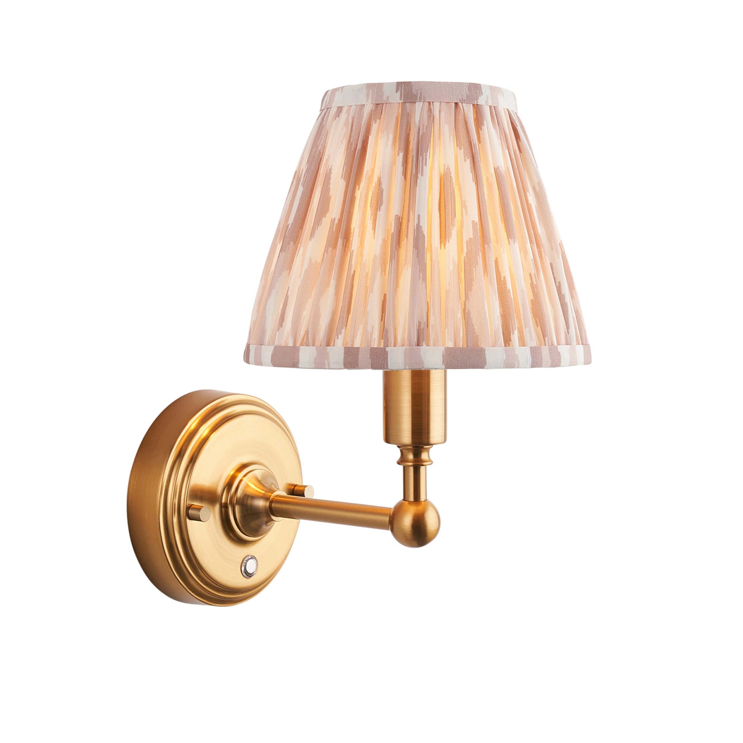 Endon Burley Rechargeable Wall Light & Ikat 16cm Neutral Shade